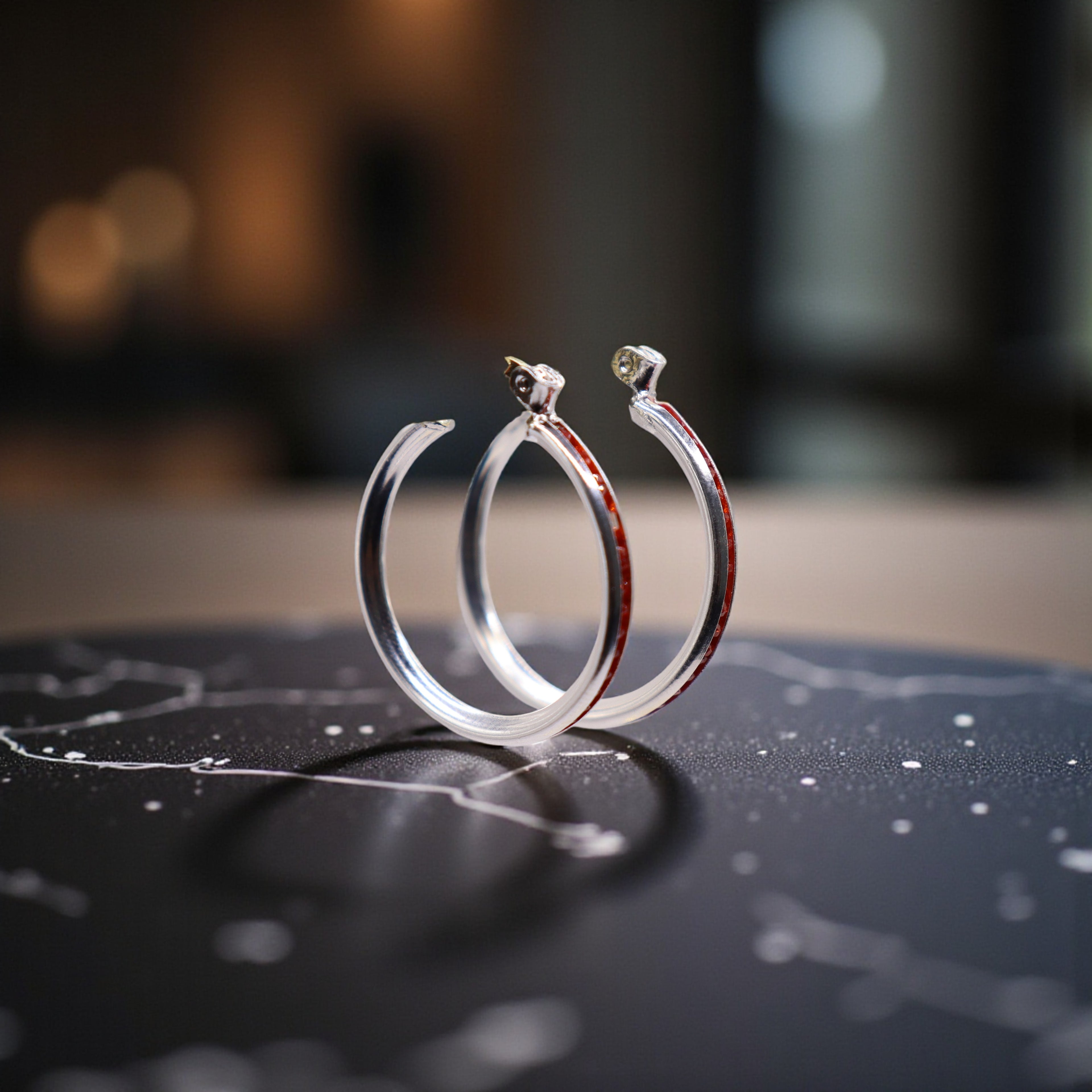 Aretes De Plata .925 Estilo Naranja Medianas