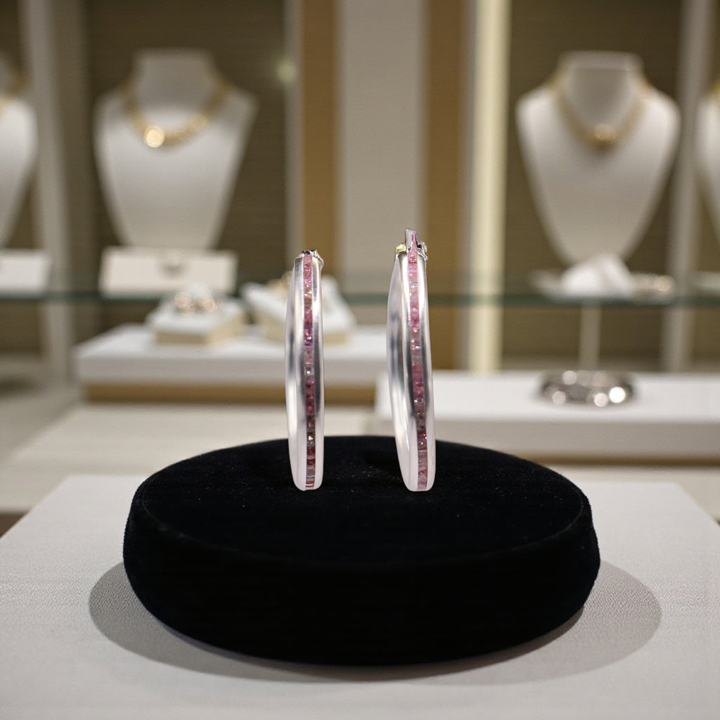 Aretes De Plata .925 Estilo Rosa Medianas