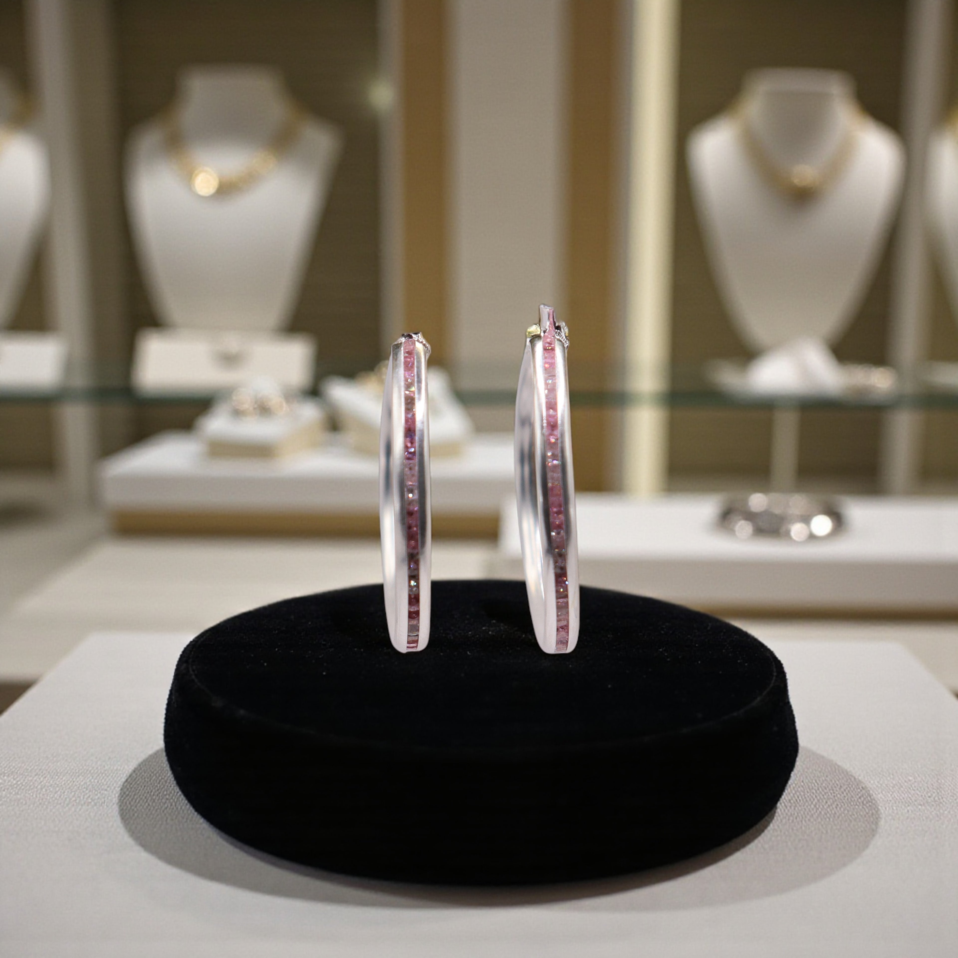 Aretes De Plata .925 Estilo Rosa Medianas