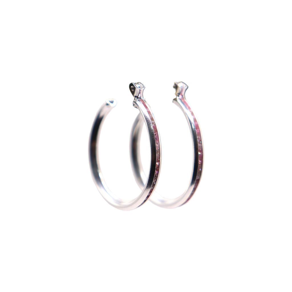 Aretes De Plata .925 Estilo Rosa Medianas