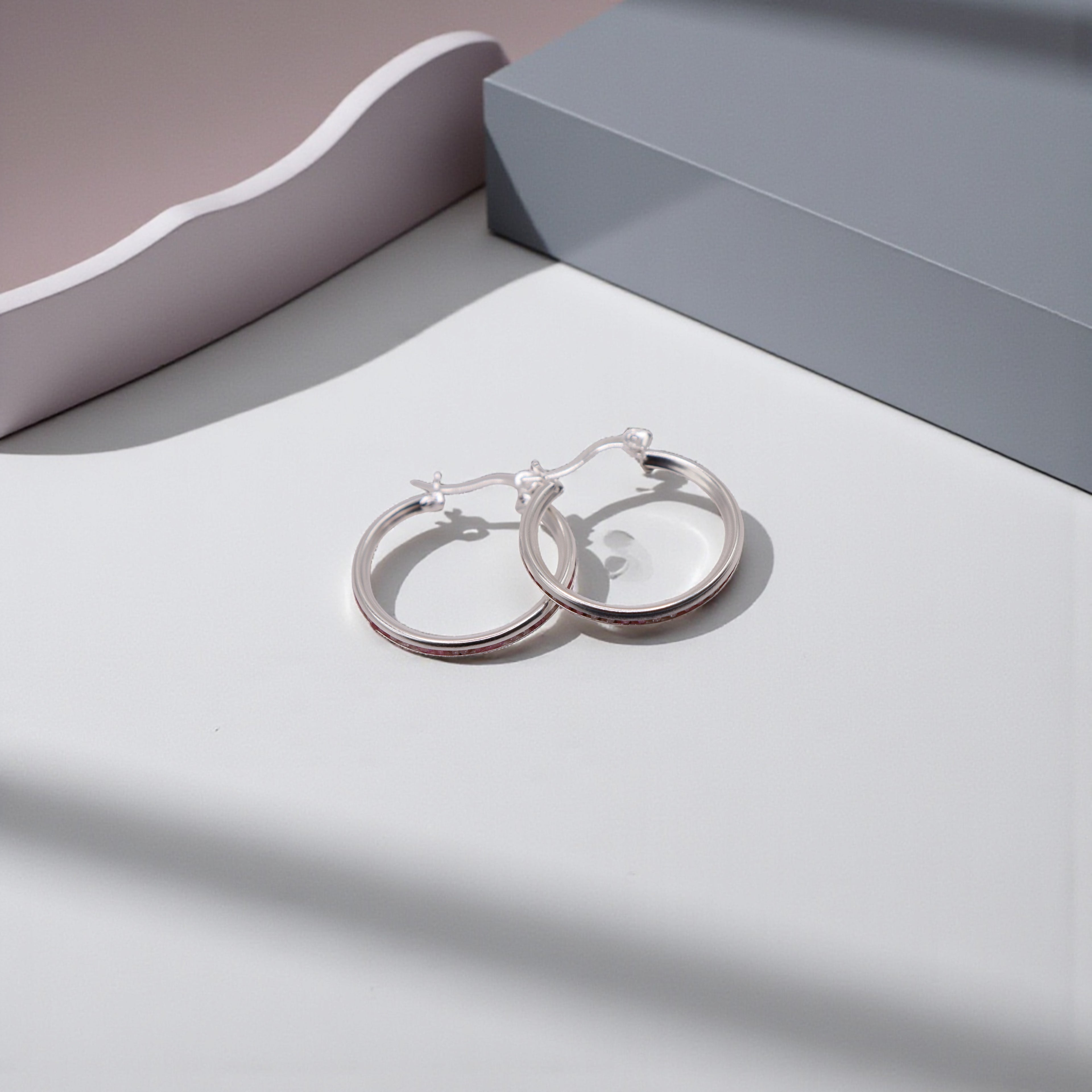 Aretes De Plata .925 Estilo Rosa Medianas