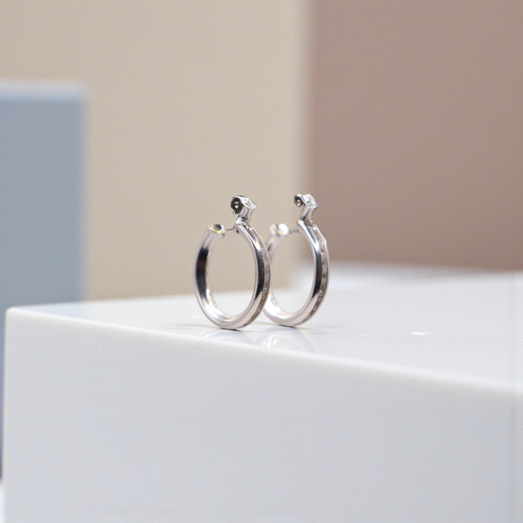 Aretes De Plata .925 Estilo Blanco Tamaño Mini