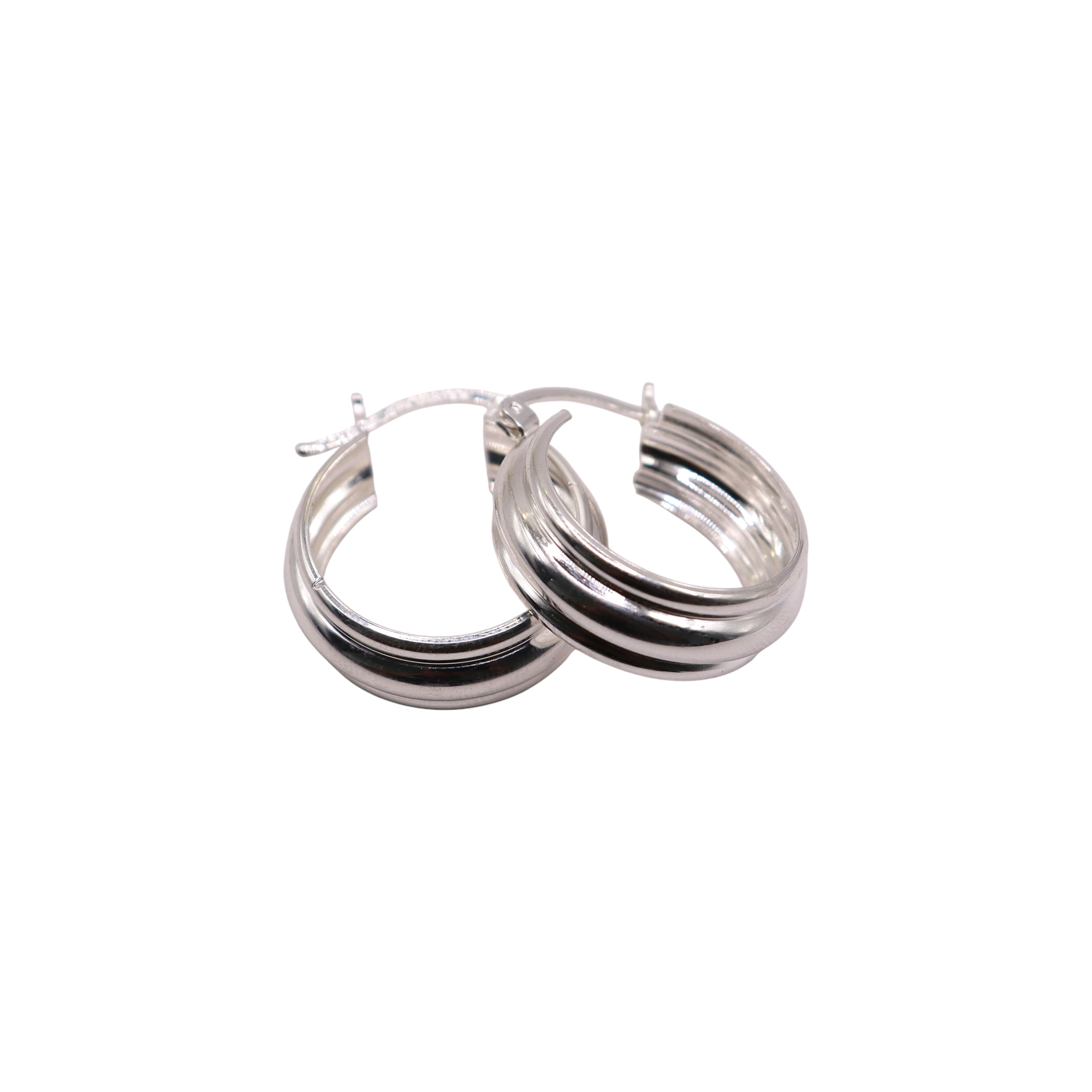 Aretes Tipo Arracada Triple En Plata .925
