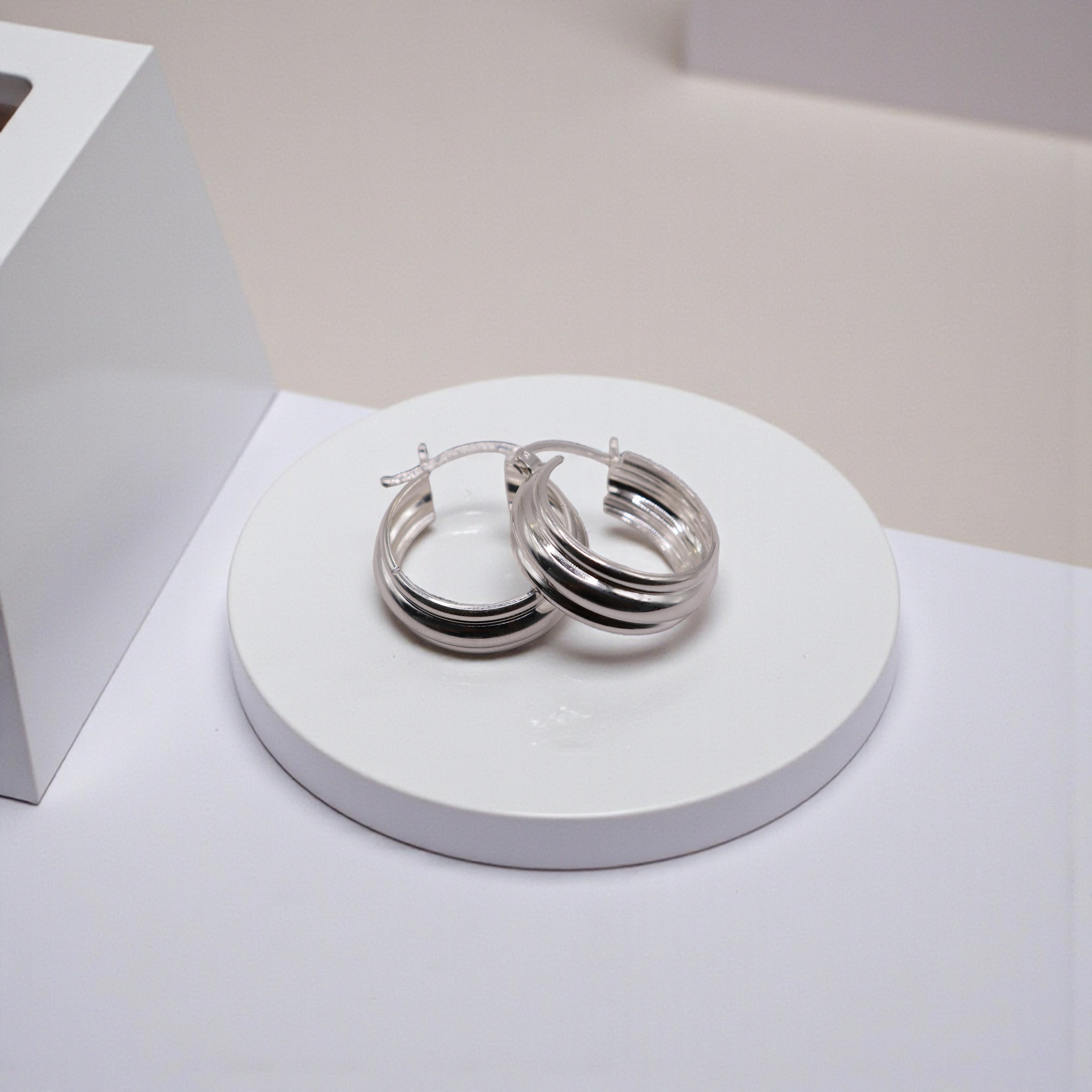 Aretes Tipo Arracada Triple En Plata .925