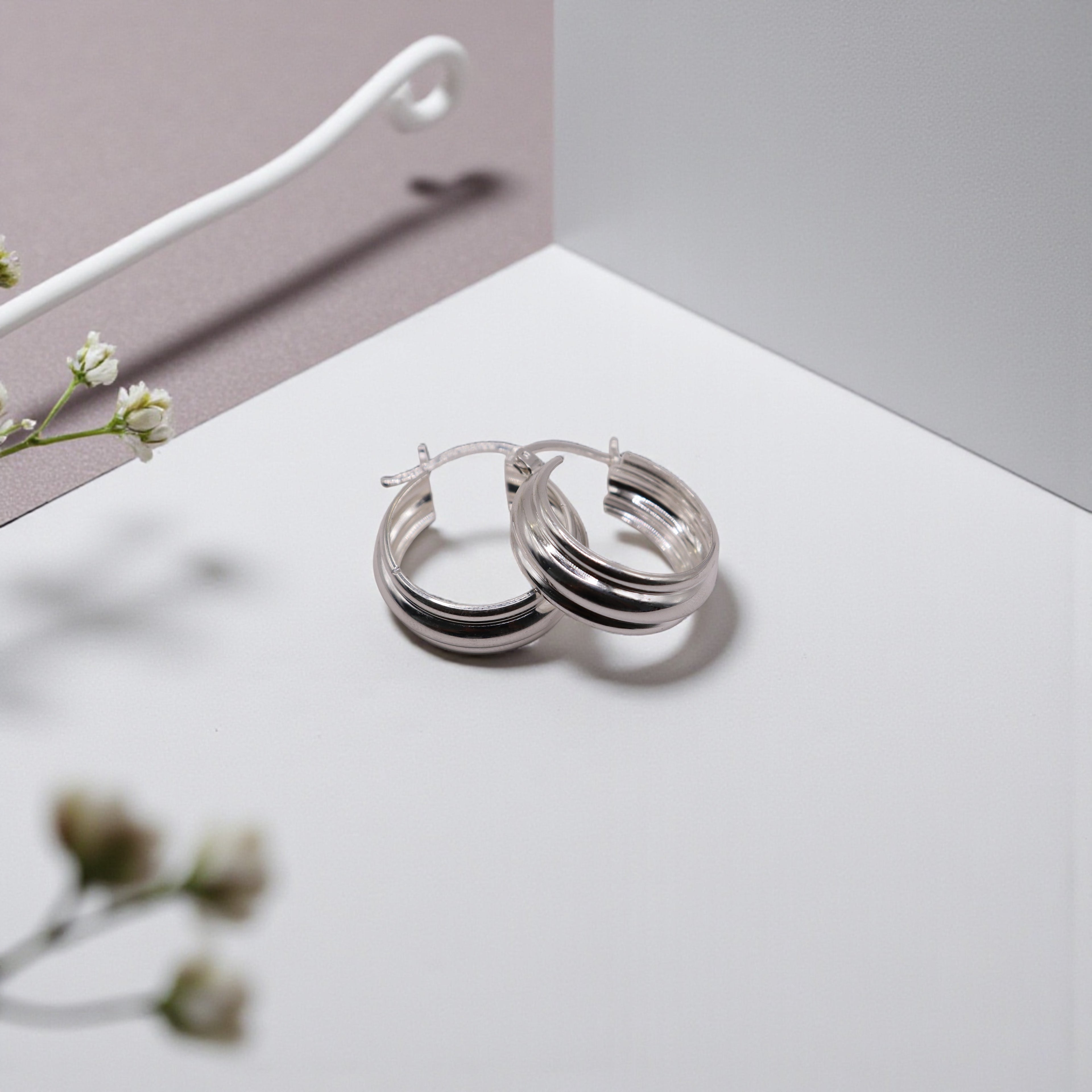 Aretes Tipo Arracada Triple En Plata .925