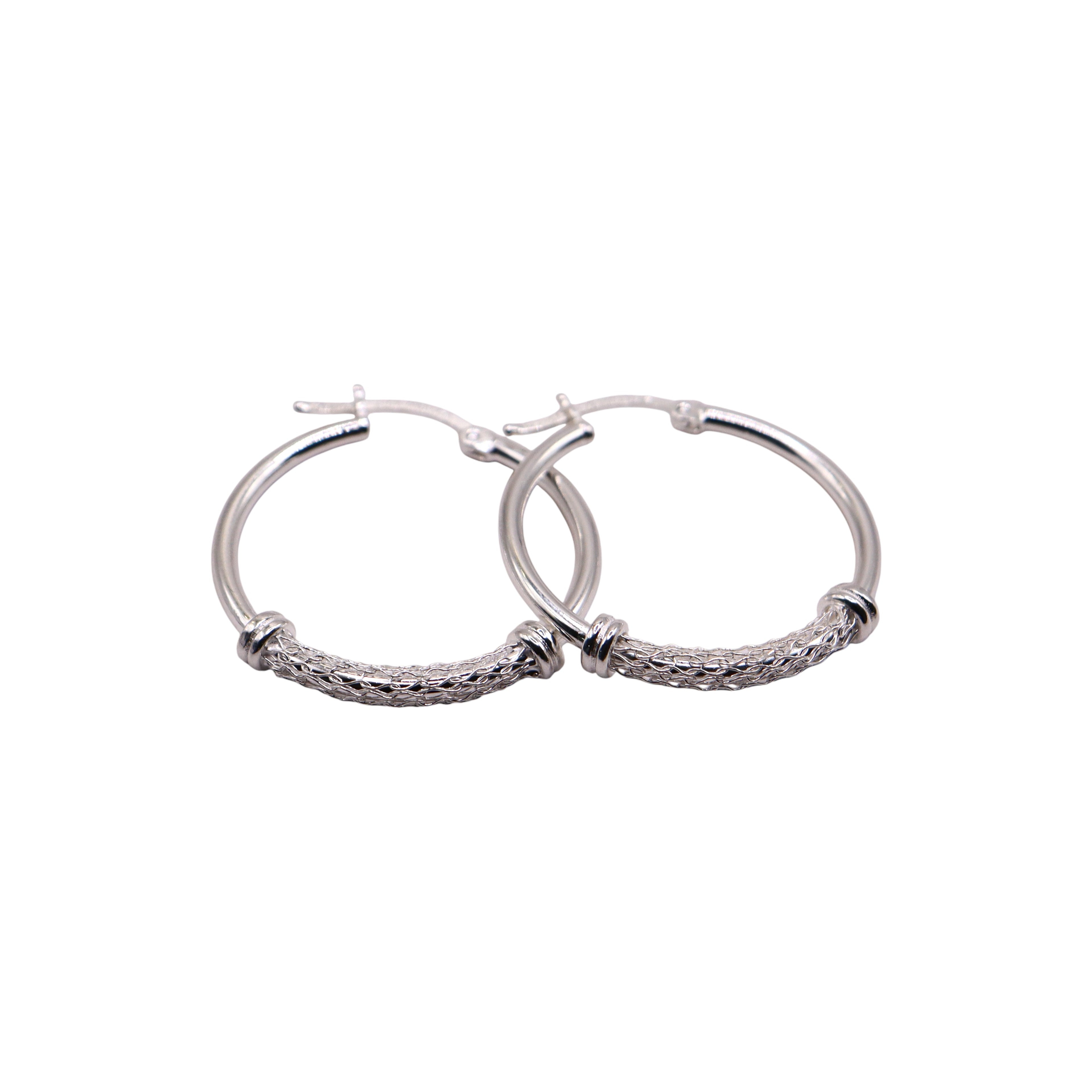 Aretes Arracada Con Malla En Plata .925