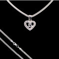 Dije 15 Años Corazón Flores Circonia Blanca + Cadena en Plata .925