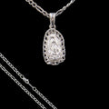 Dije Virgen De Guadalupe Corazones + Cadena en Plata .925