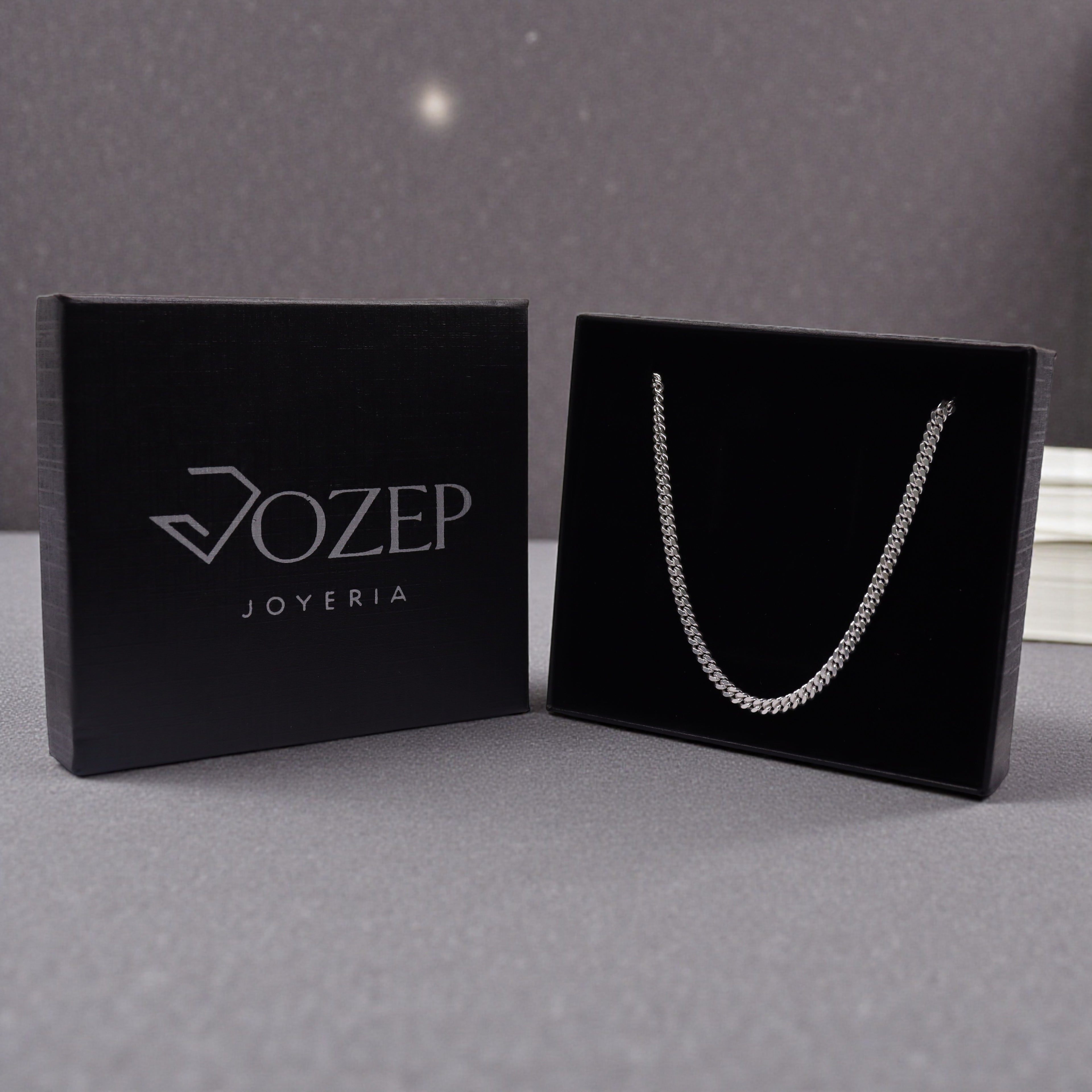 Cadena Cubana Cerrada Plata .925 55 cm