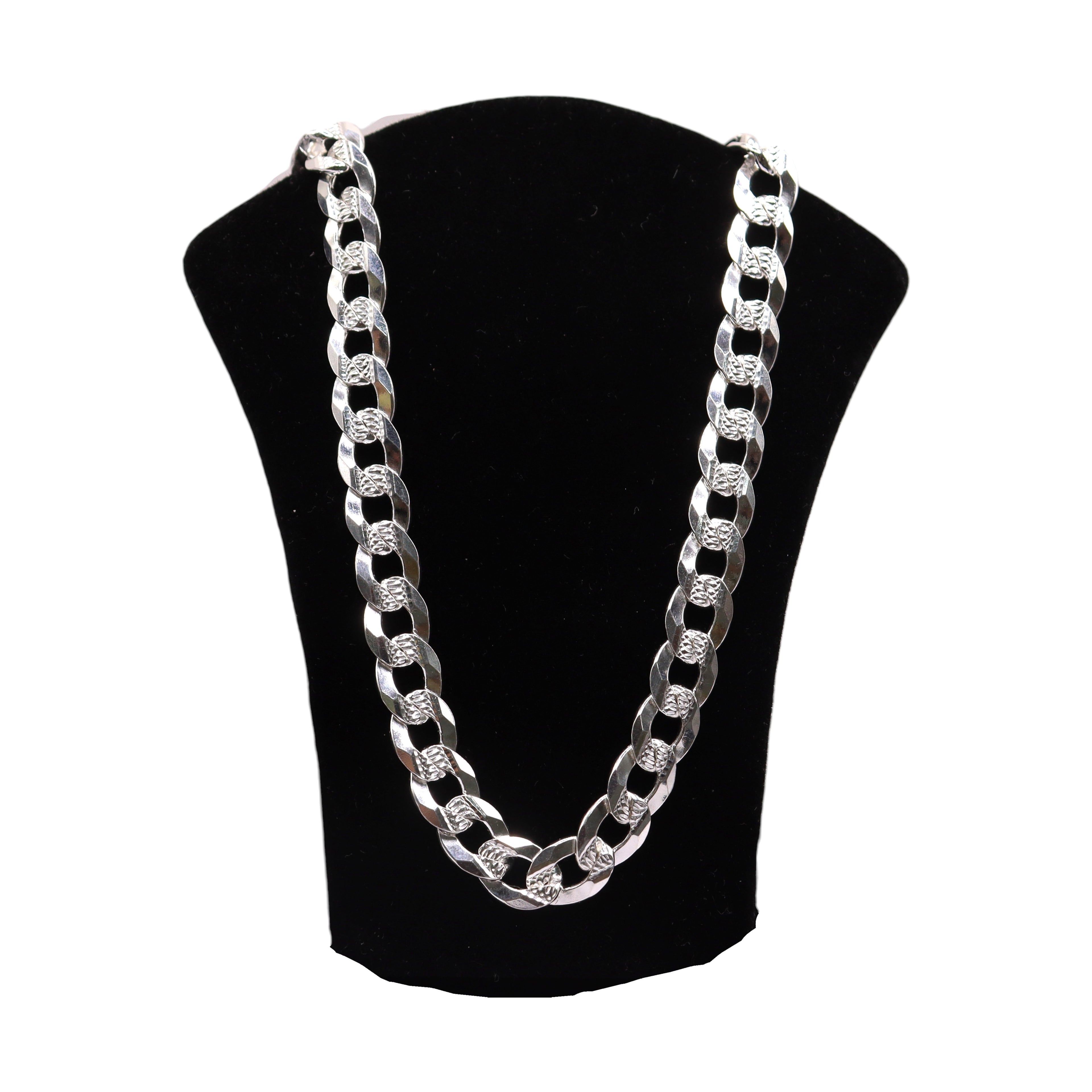 Cadena Cubana Gruesa Plata 70 cm
