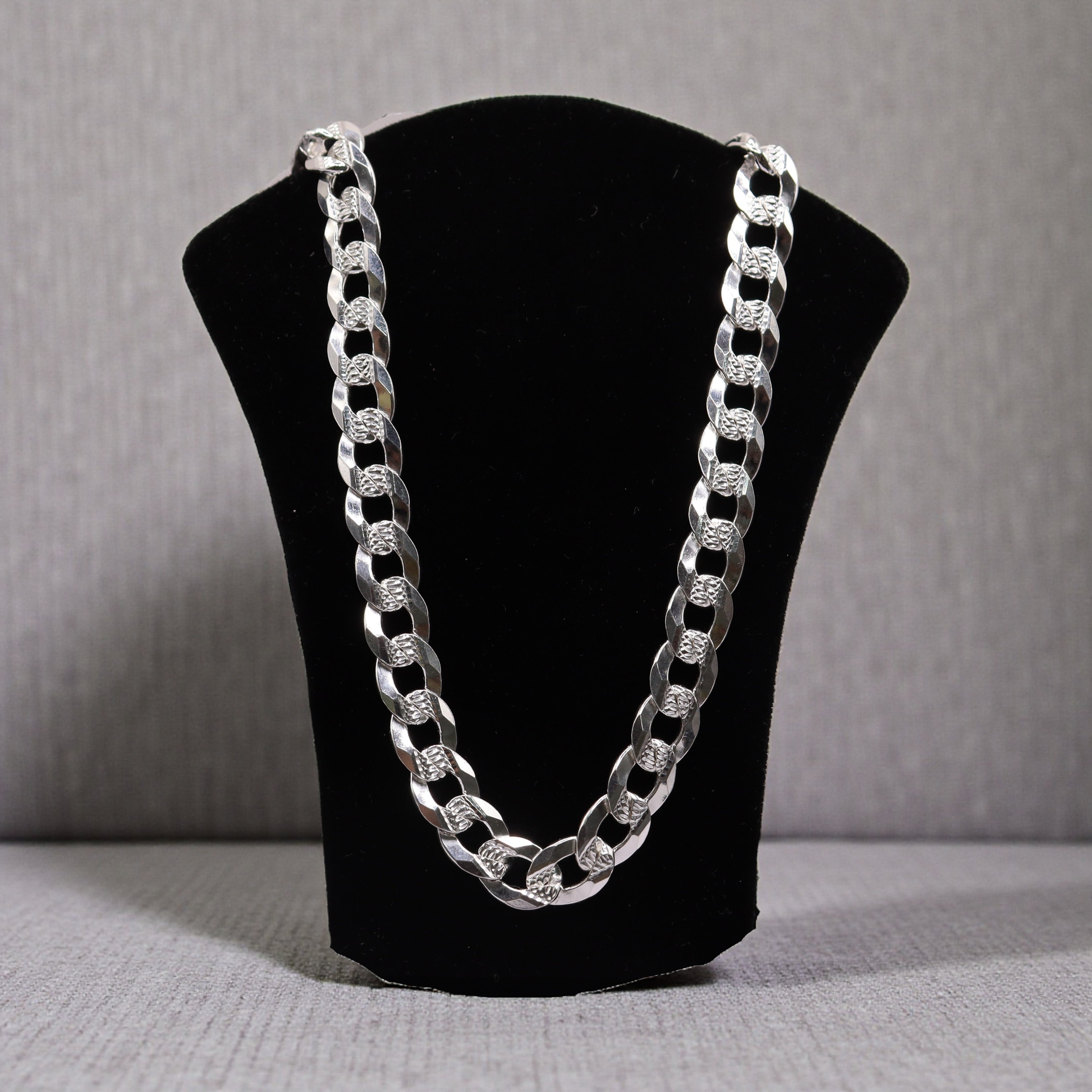 Cadena Cubana Gruesa Plata 70 cm