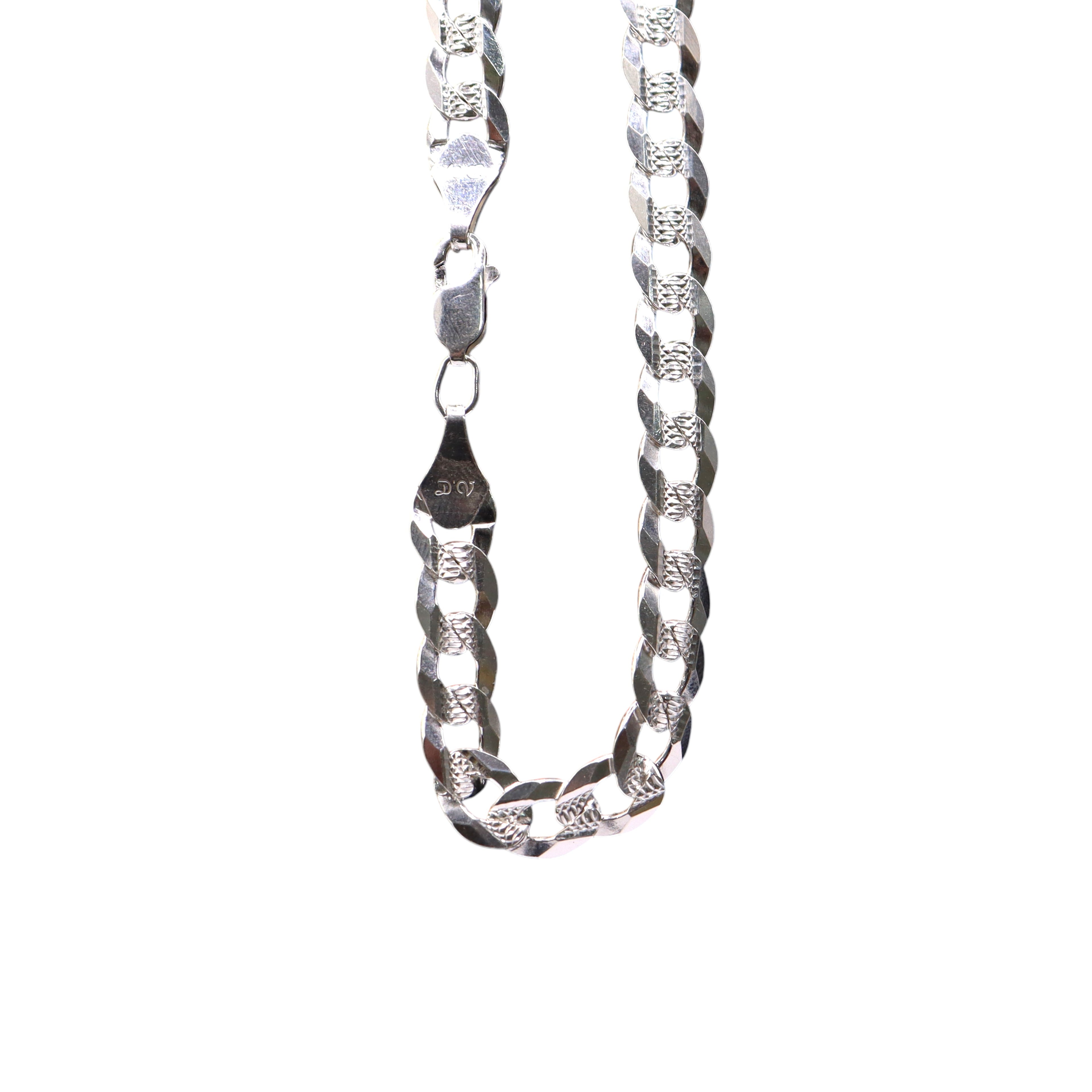 Cadena Cubana Gruesa Plata 70 cm