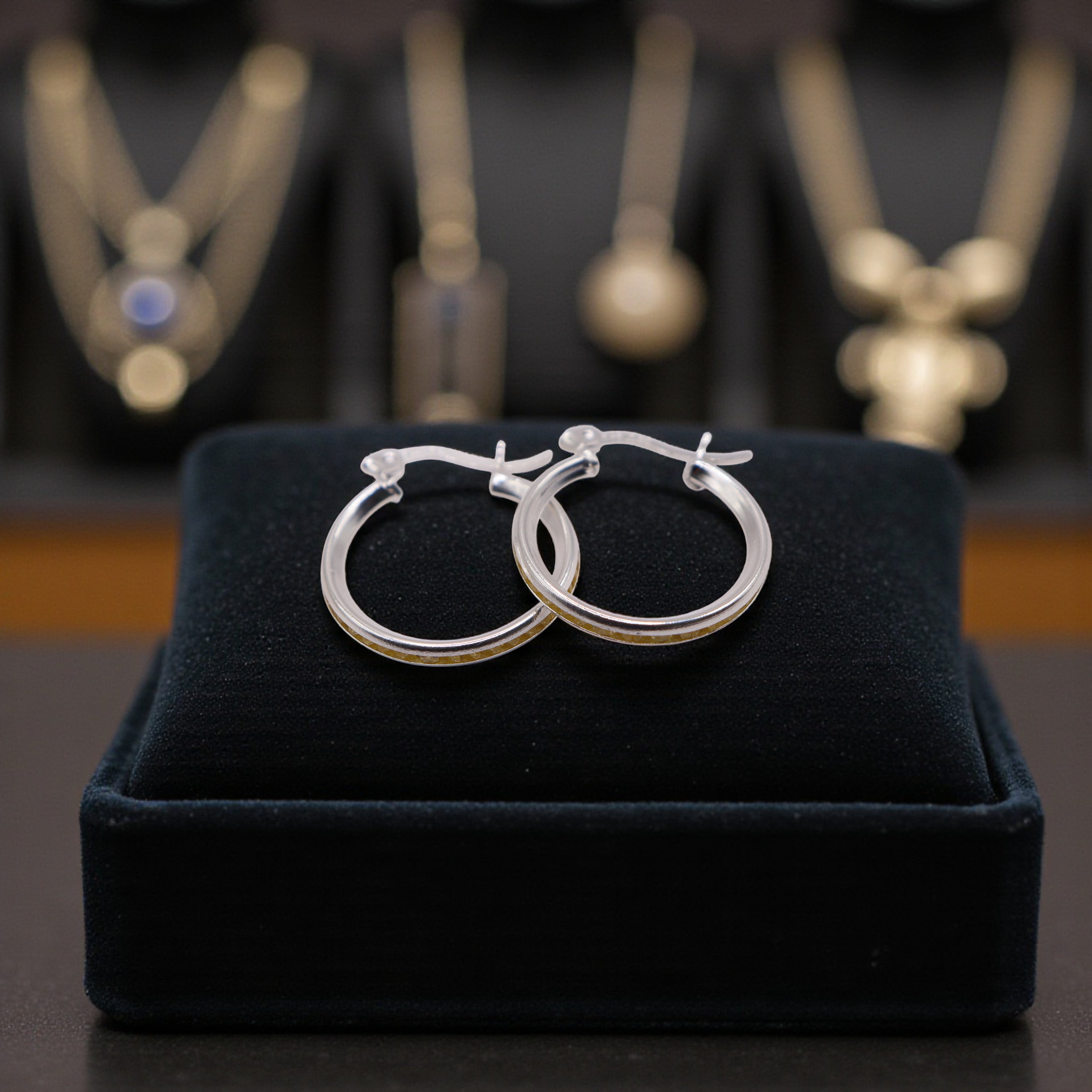 Aretes De Plata .925 Estilo Amarillas Tamaño Chico