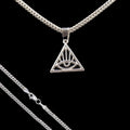 Dije Triángulo Iluminati + Cadena en Plata .925