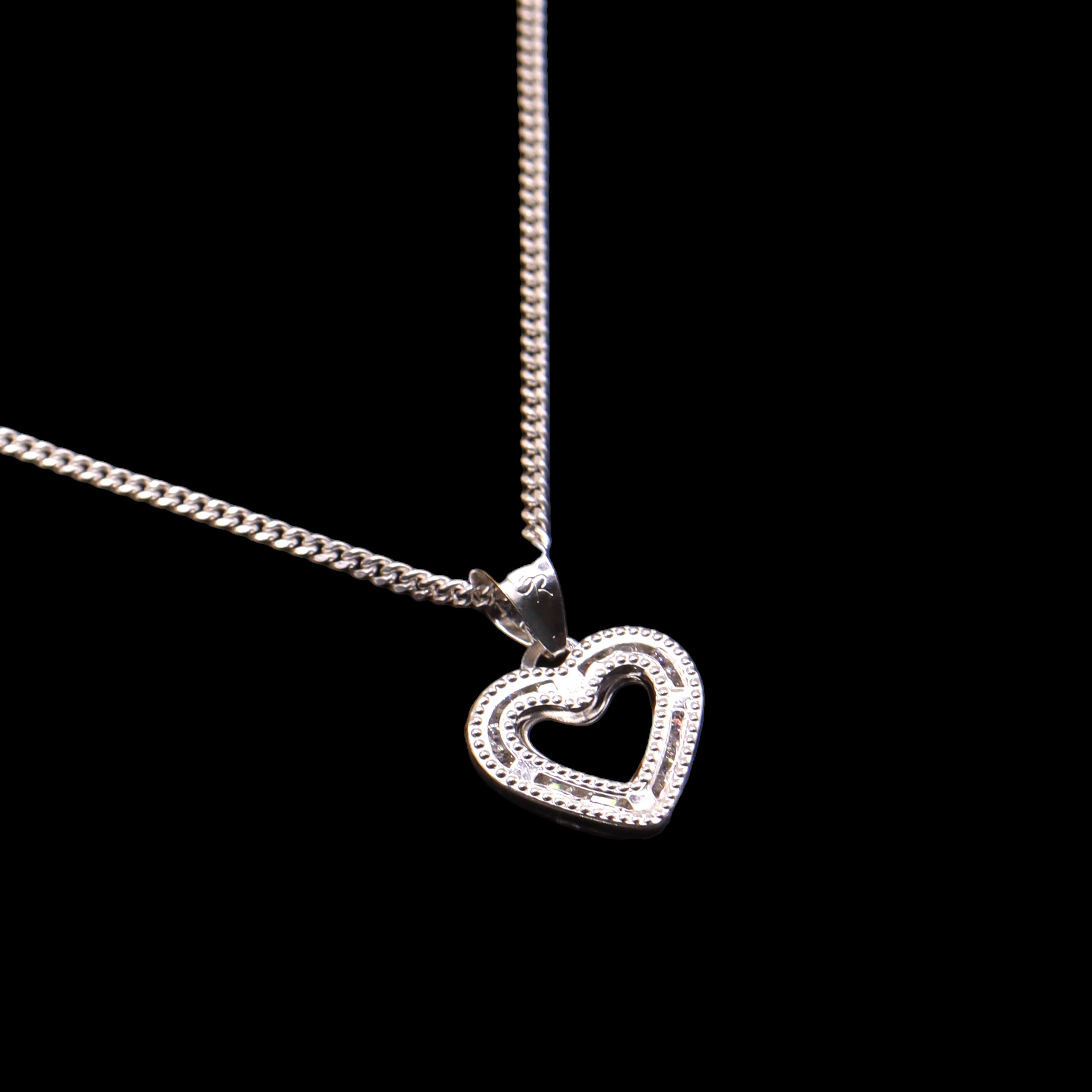 Dije Contorno Corazón Chico Plata .925