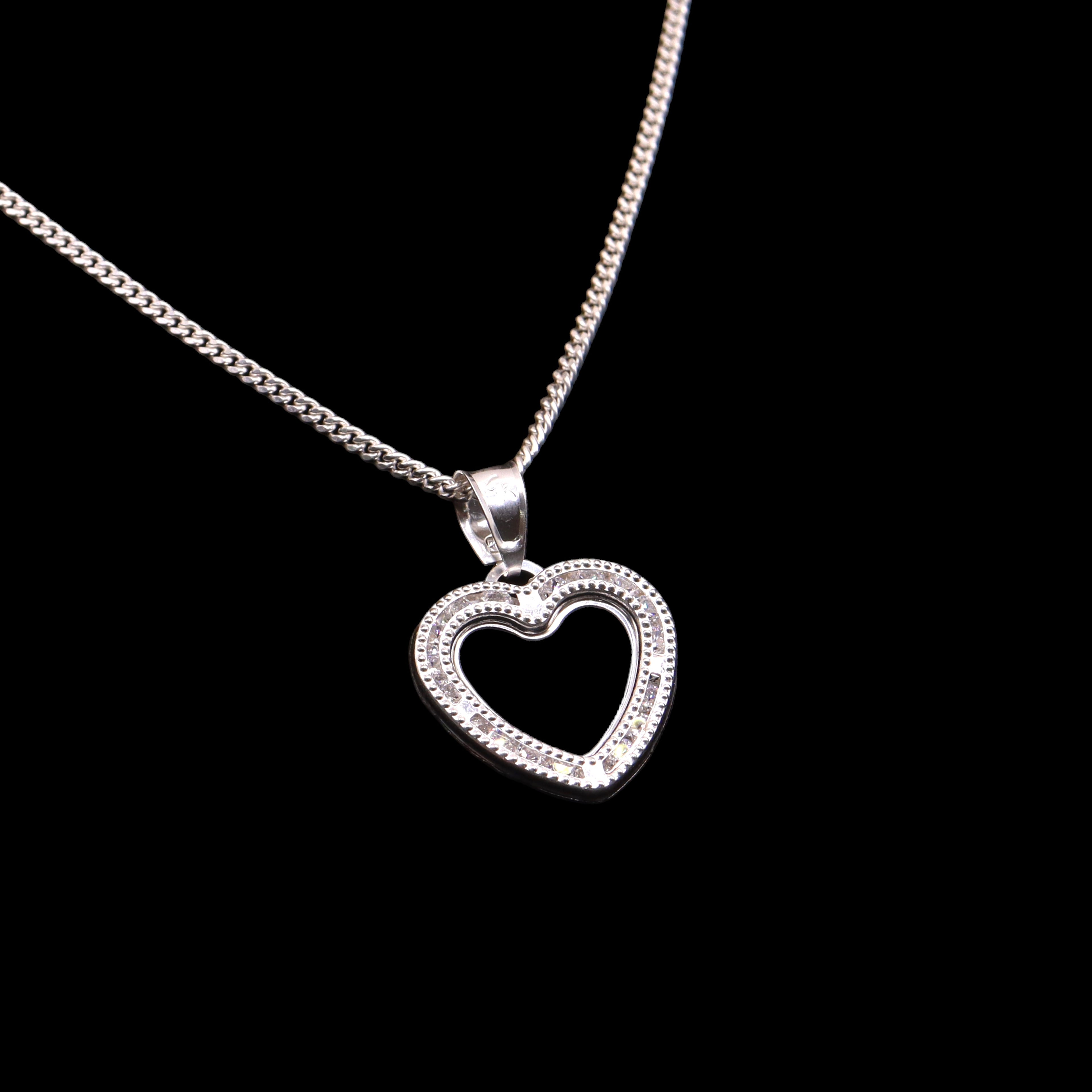 Dije Contorno Corazón Plata .925