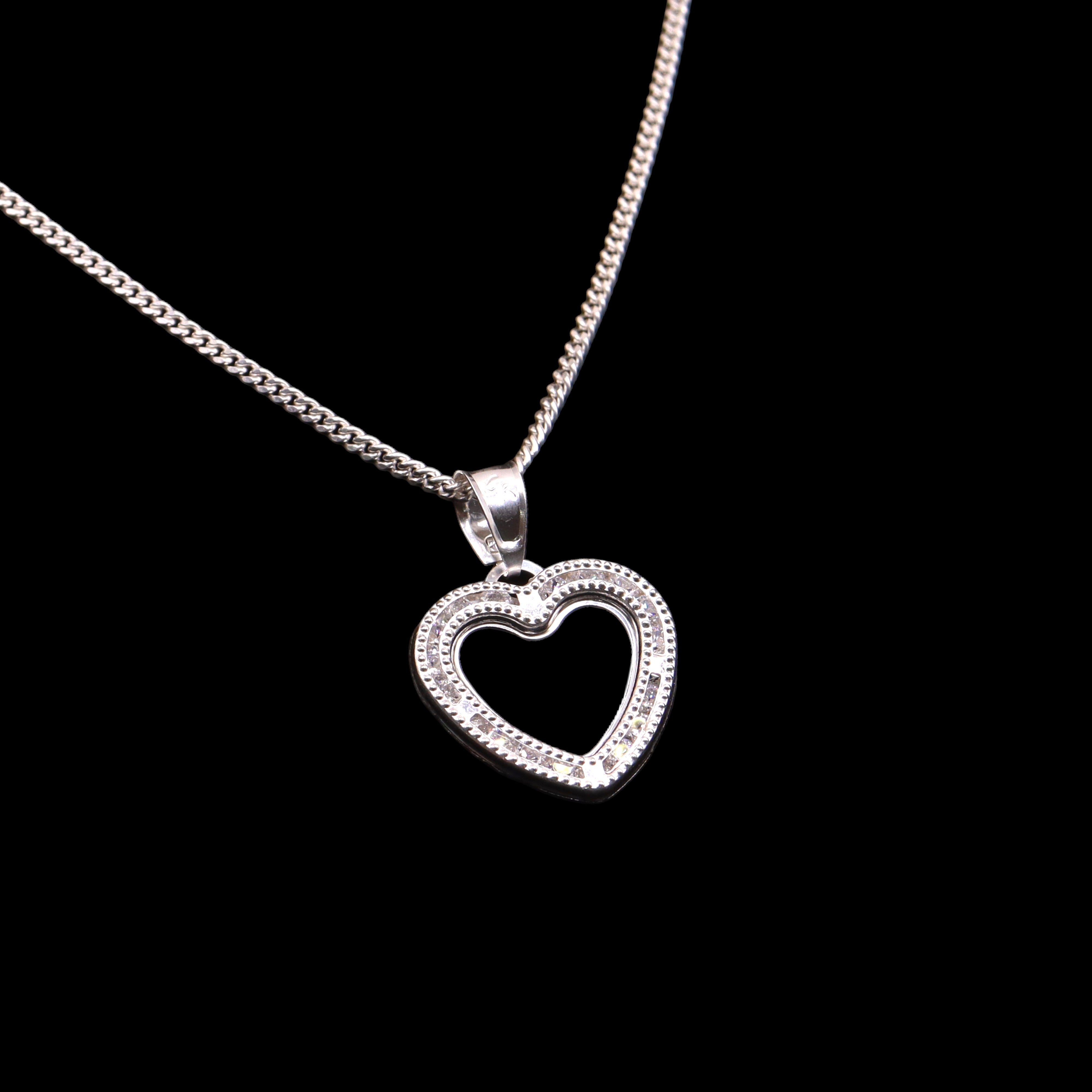 Dije Contorno Corazón Plata .925