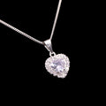 Dije Corazón Piedra Blanca Delgado Plata 925