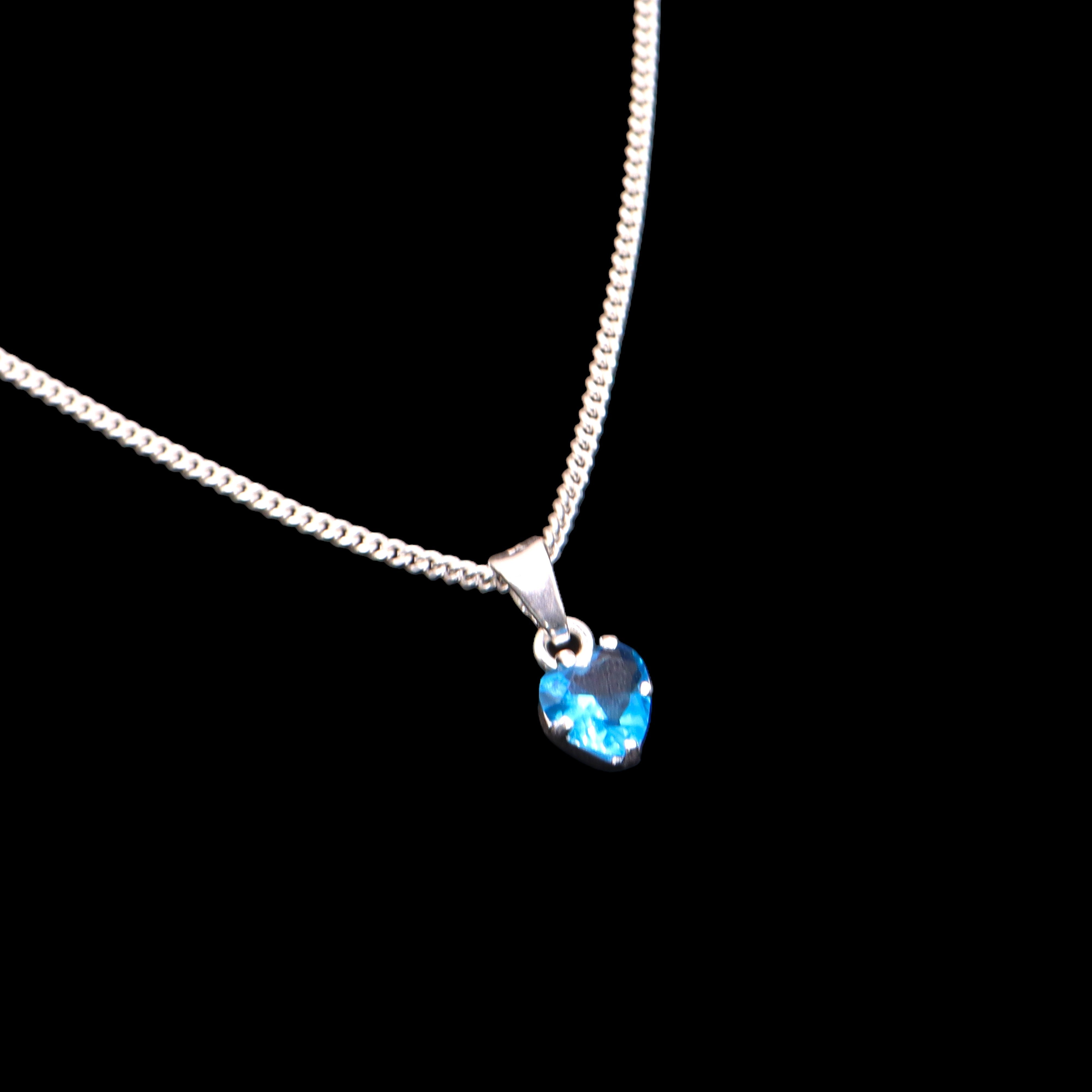 Dije Corazón Mini Azul Cielo Plata .925