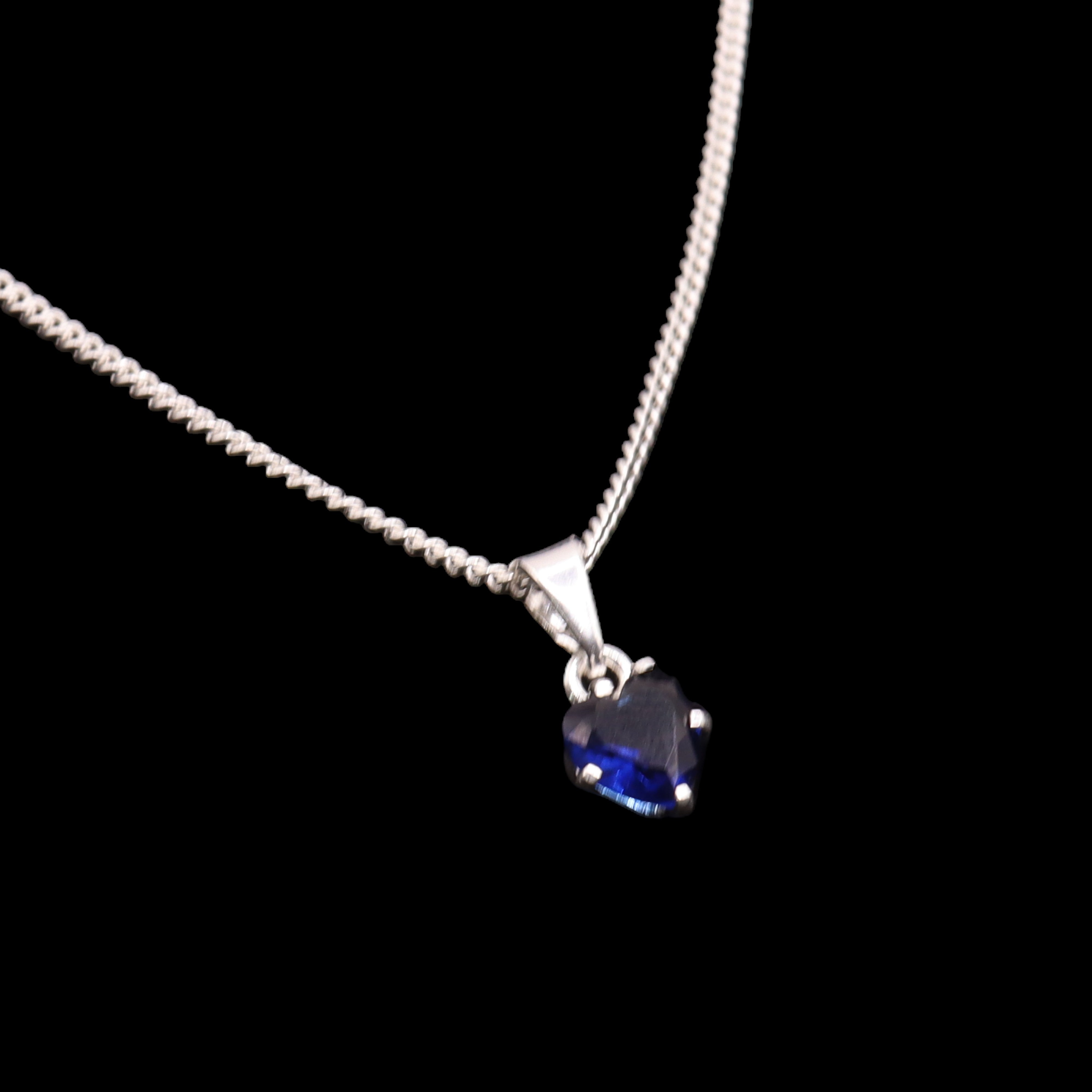 Dije Corazón Mini Azul Marino Plata .925