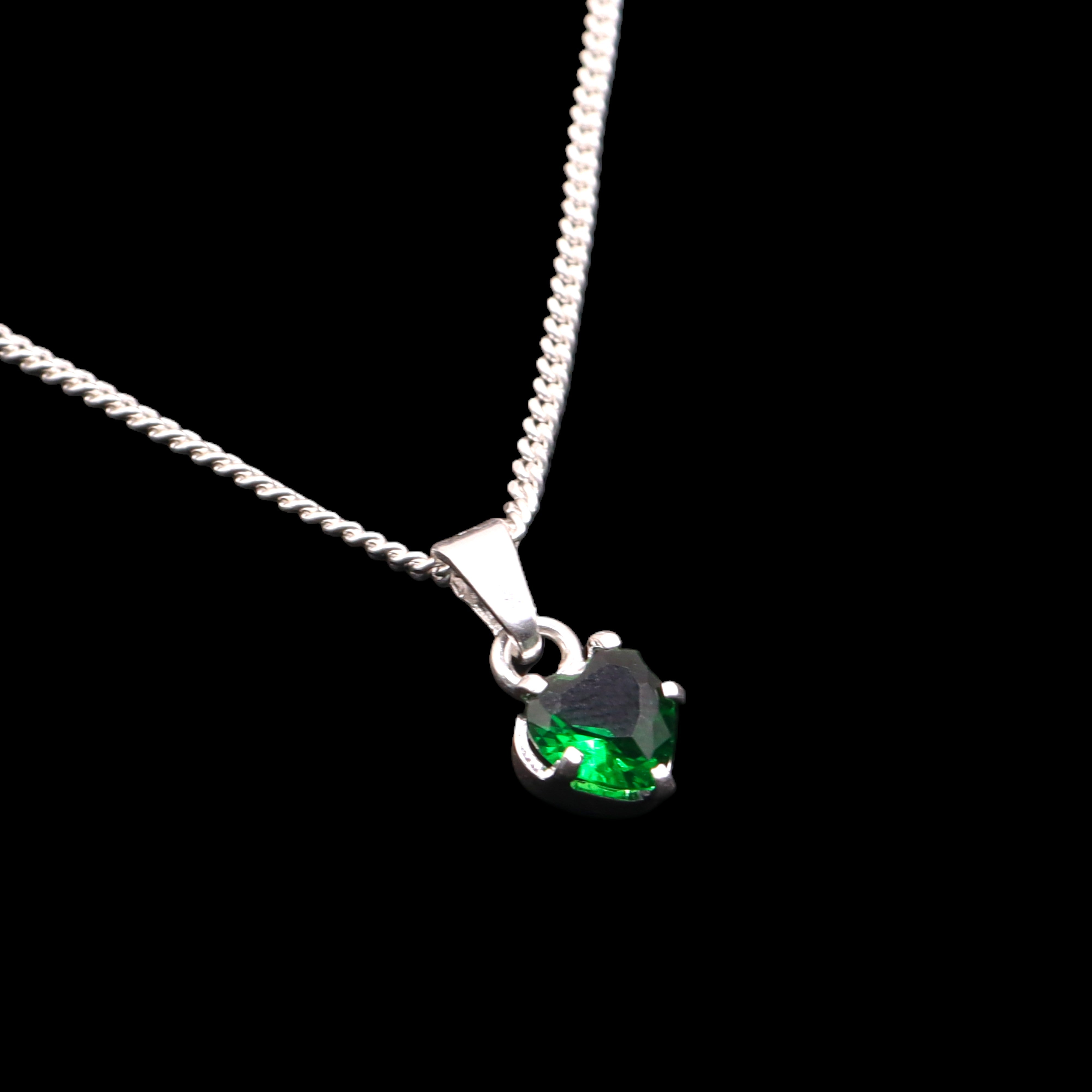 Dije Corazón Mini Verde Plata .925