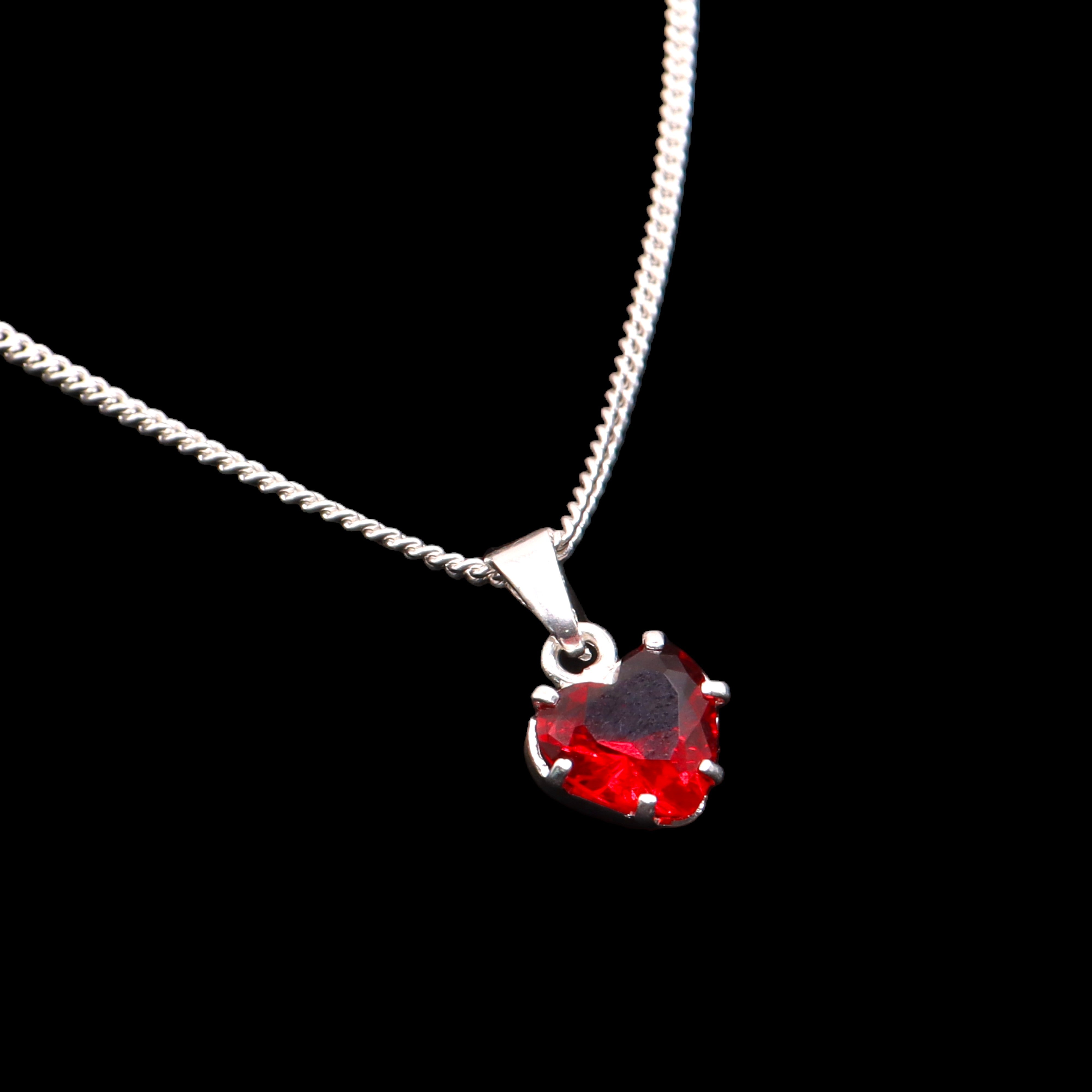 Dije Corazón Mediano Rojo Plata .925