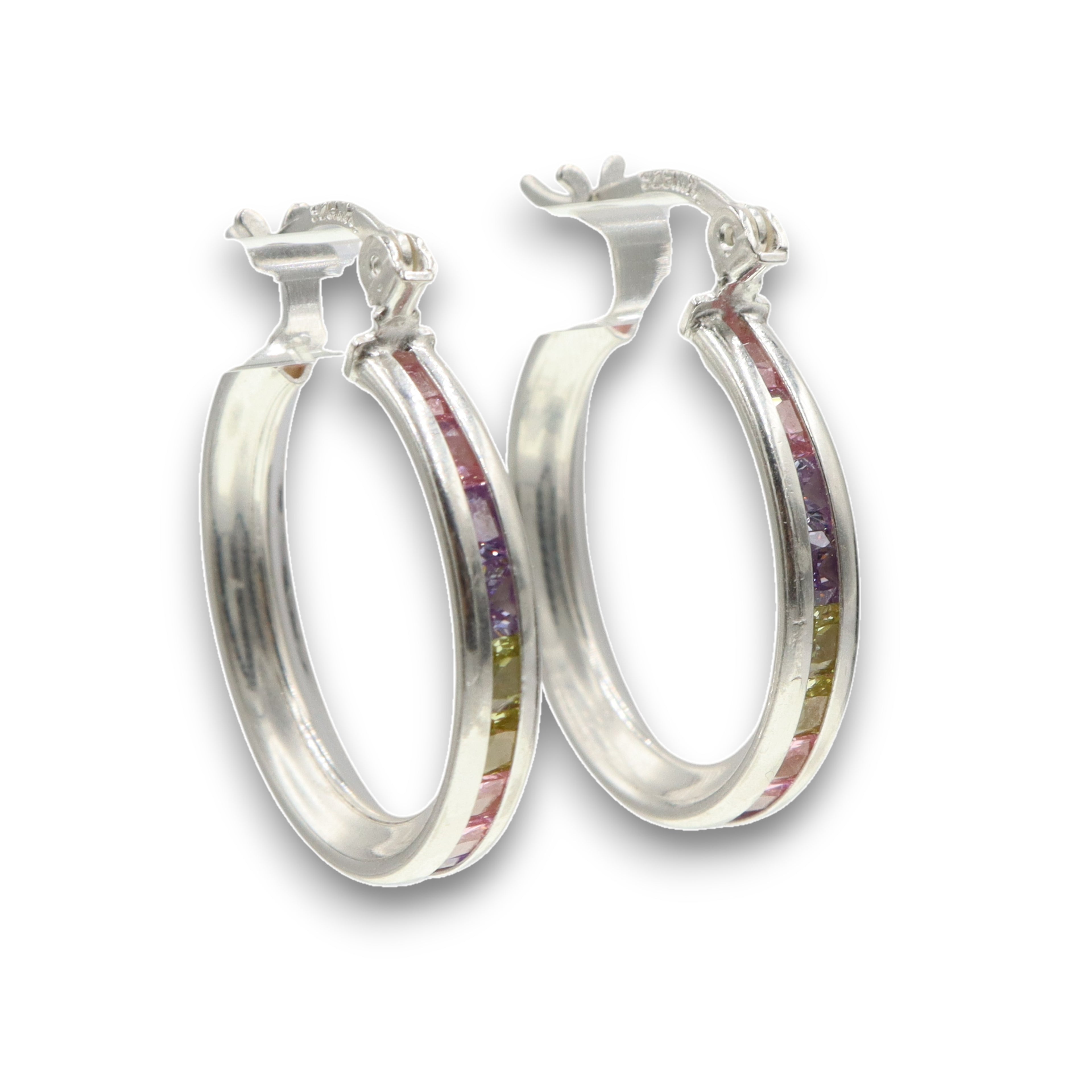 Arracadas Multicolor de Plata .925