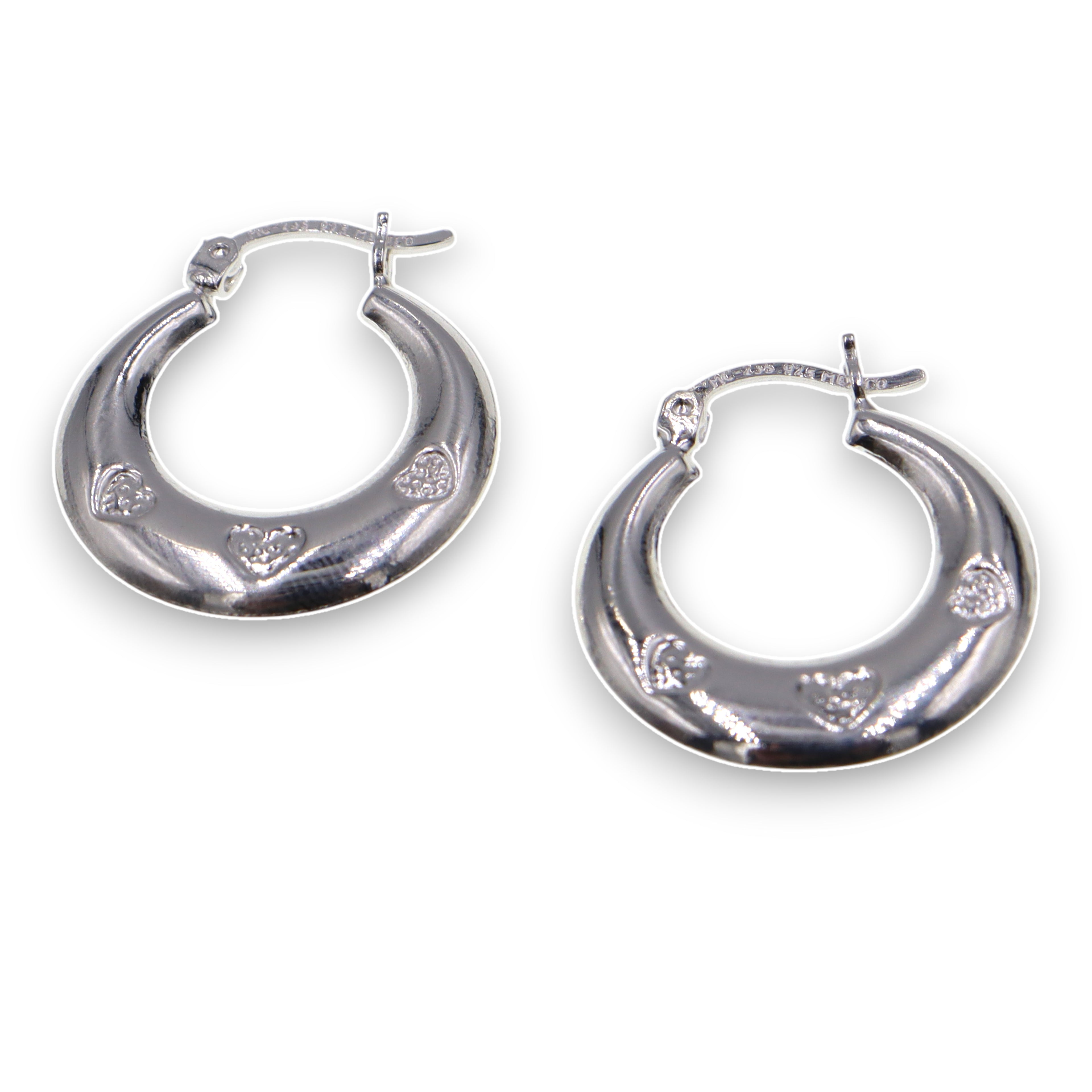 Arracadas De Corazones de Plata .925