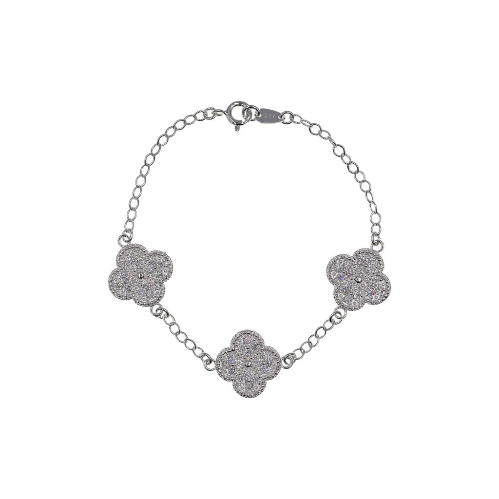 Pulso De Plata .925 Estilo Trebol Grande