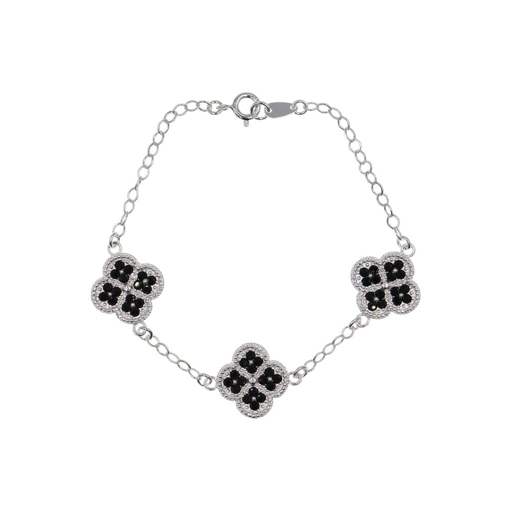 Pulso De Plata .925 Estilo Trebol Grande