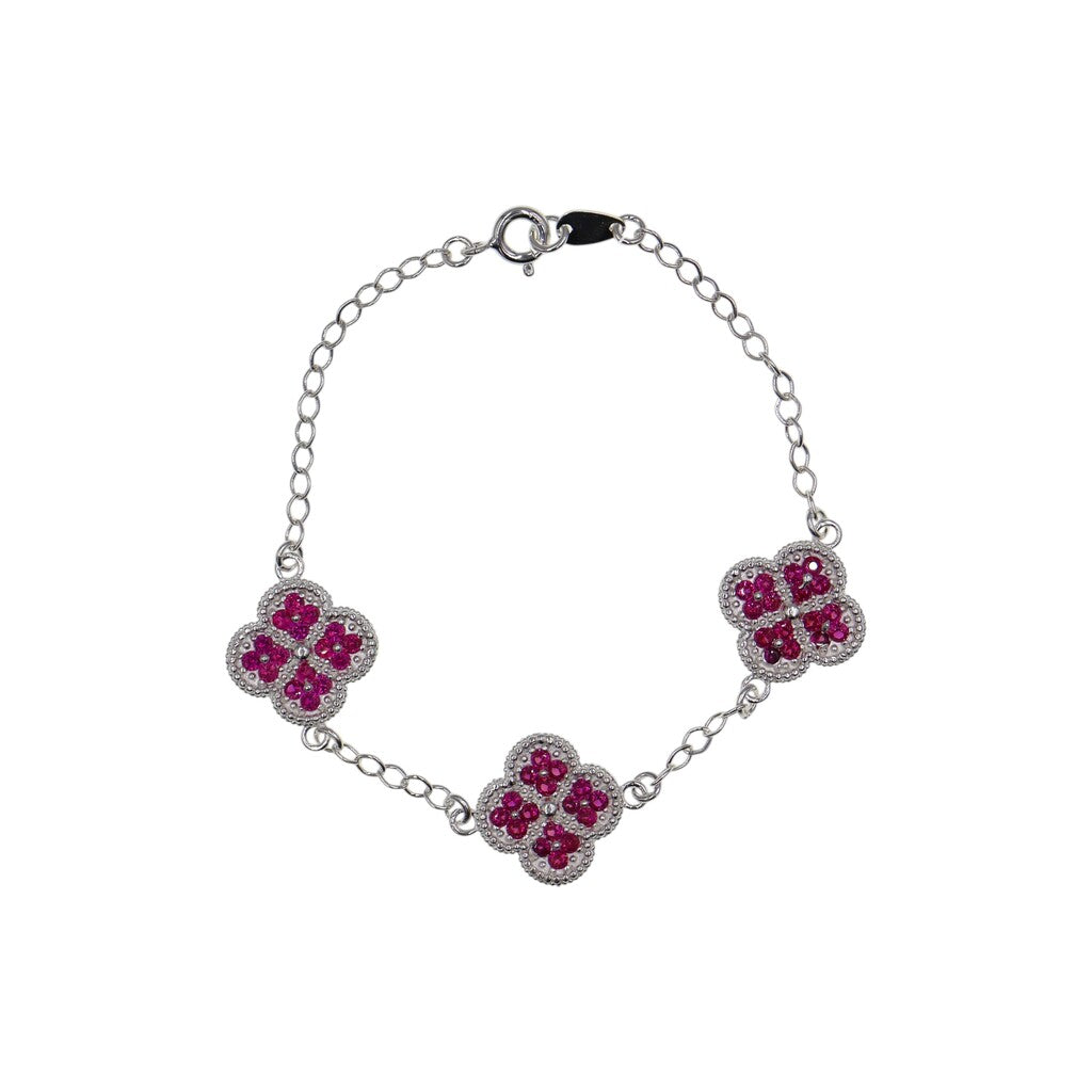 Pulso De Plata .925 Estilo Trebol Grande