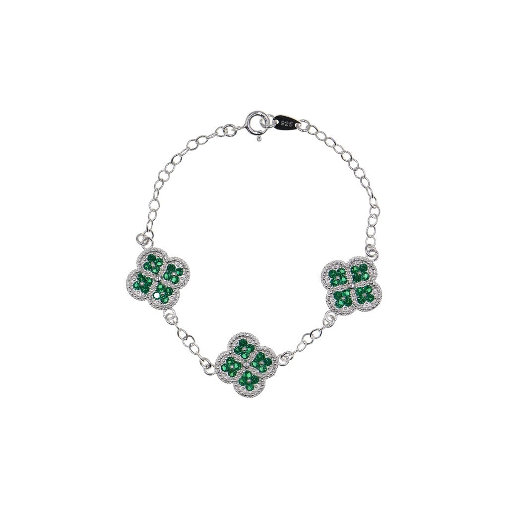 Pulso De Plata .925 Estilo Trebol Grande