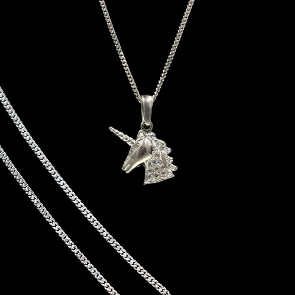Dije De Unicornio + Cadena en Plata .925