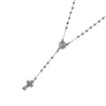 Rosario Laser Mate De Plata .925 60cm