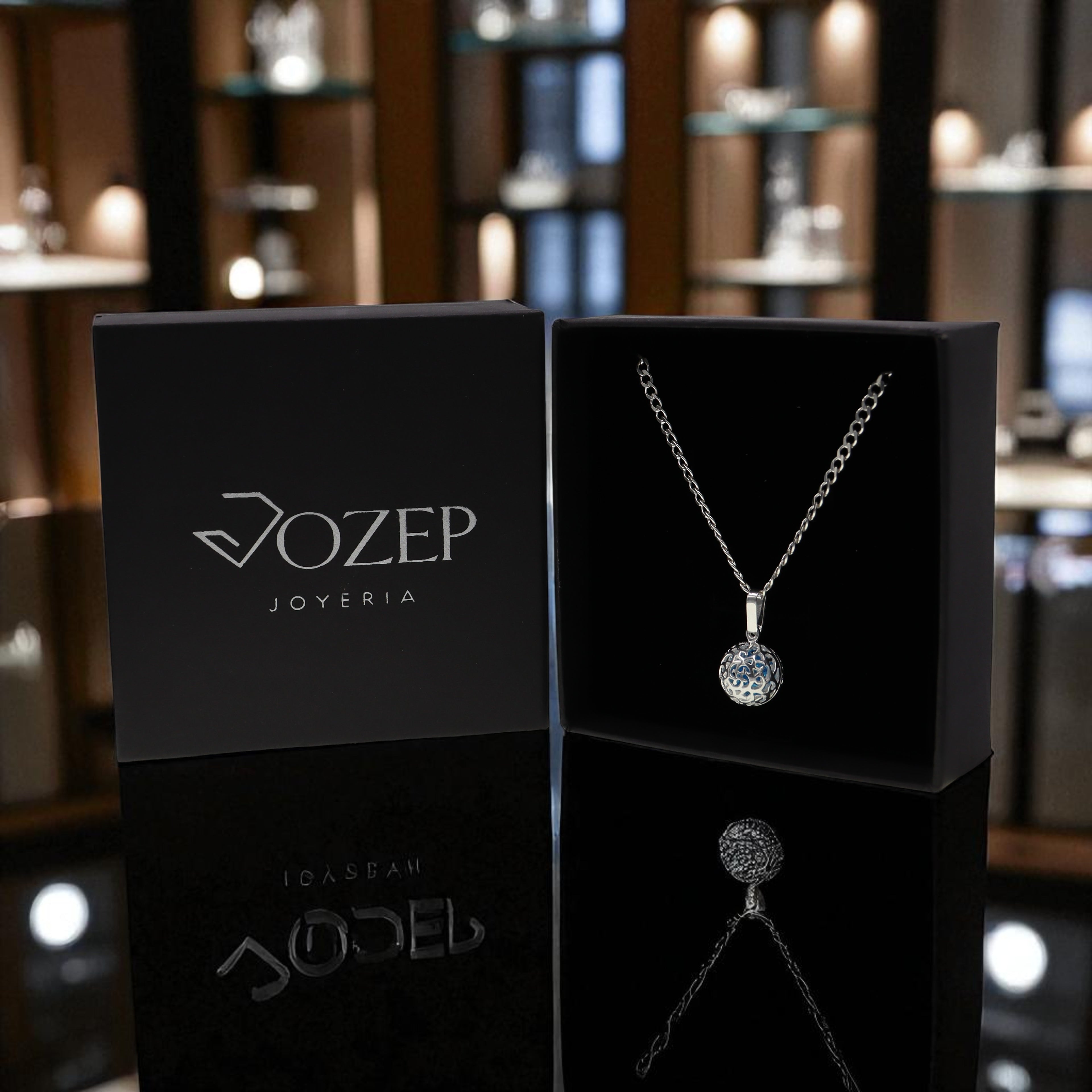 Dije De Llamador De Angel Azul + Cadena De Plata .925