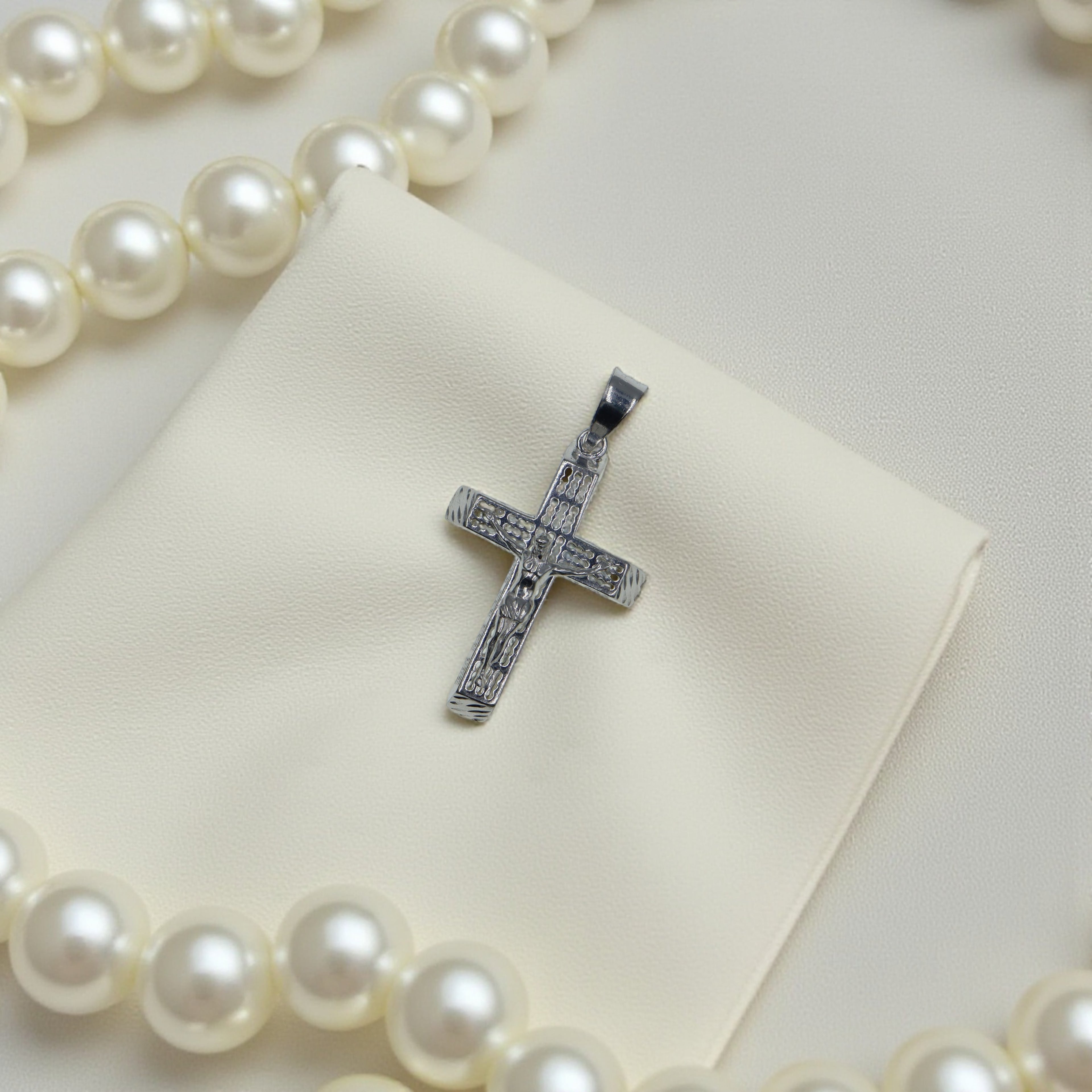 Dije De Cruz Rejada Con Cristo + Cadena Plata .925