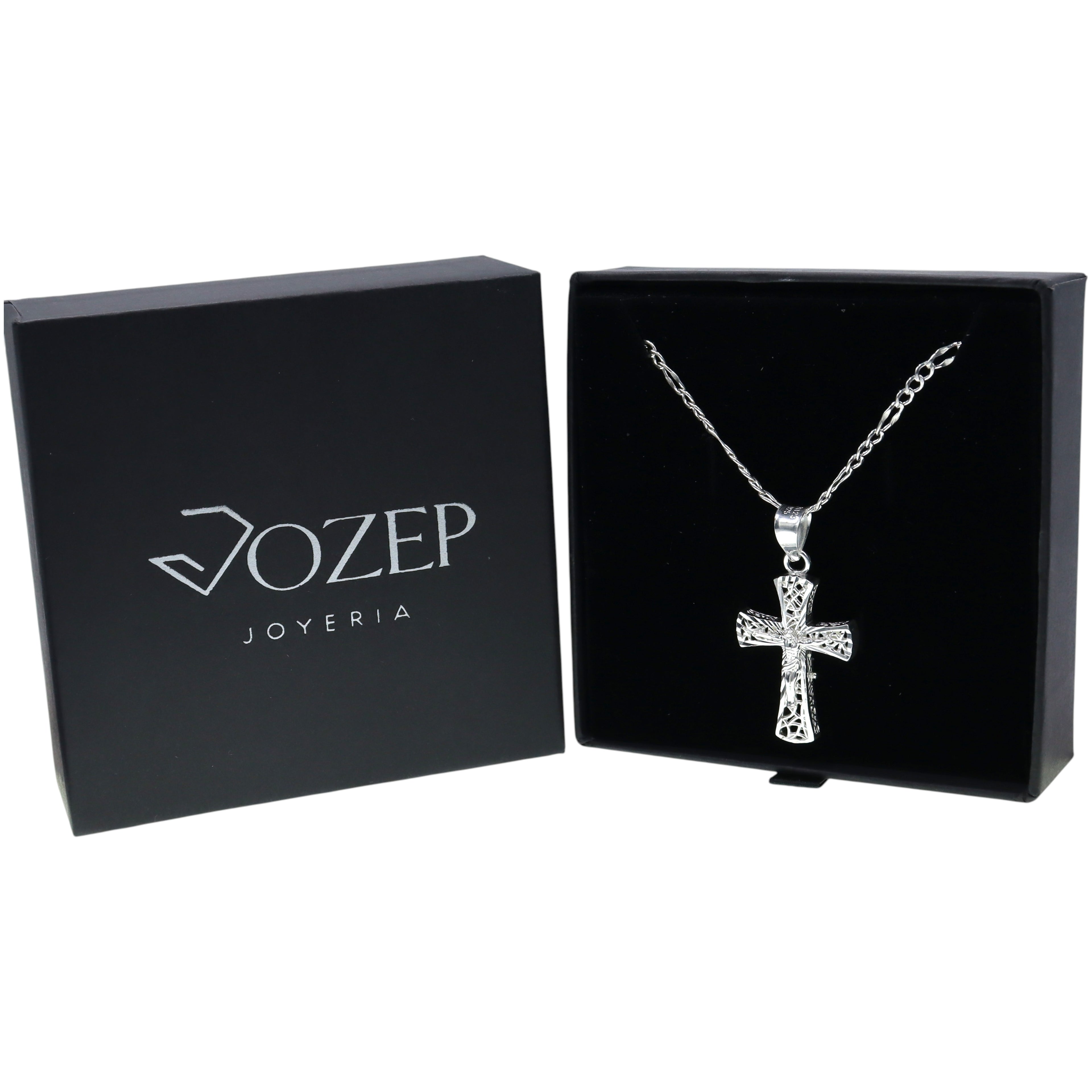 Dije Cruz Calada + Cadena Plata .925