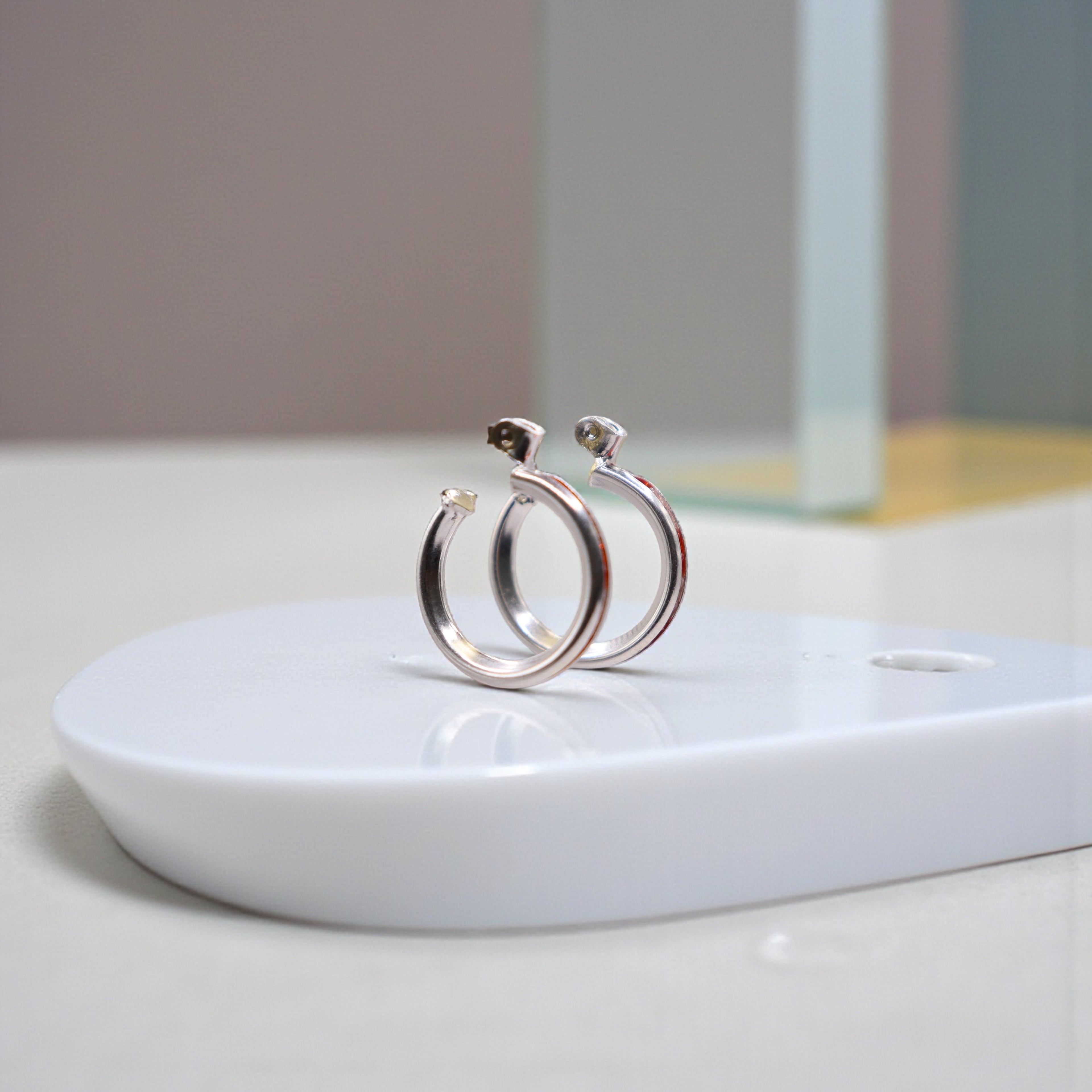 Aretes De Plata .925 Estilo Naranja Tamaño Mini