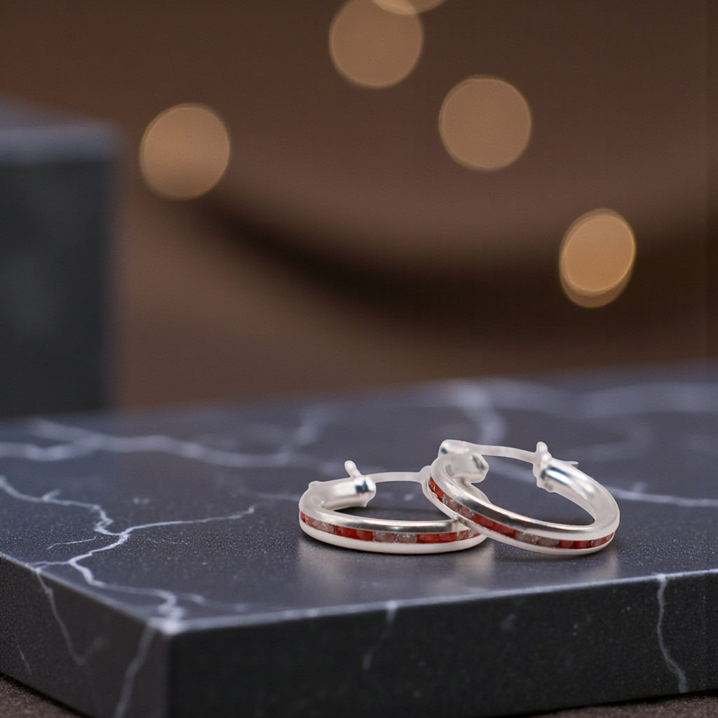 Aretes De Plata .925 Estilo Naranja Tamaño Mini