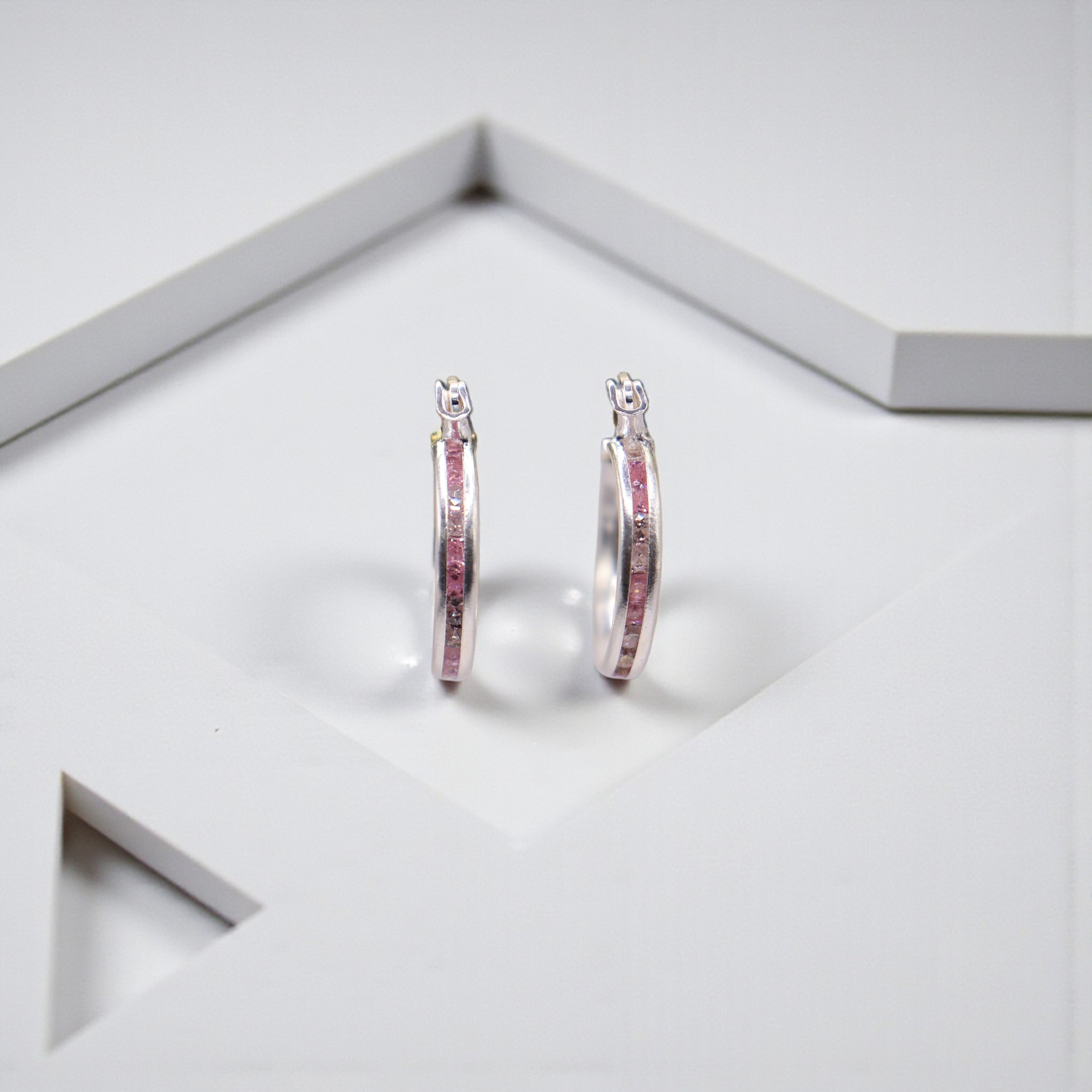 Aretes De Plata .925 Estilo Rosa Tamaño Mini