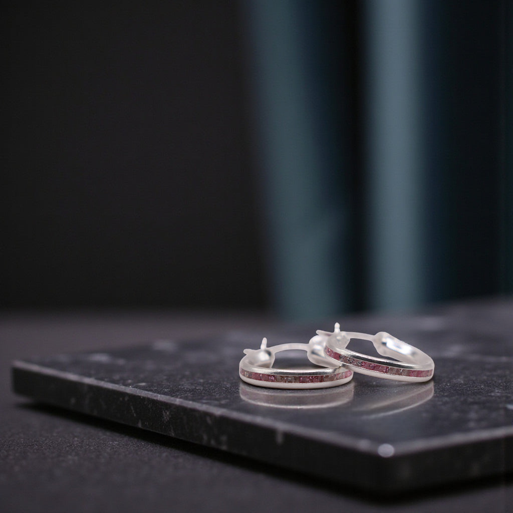 Aretes De Plata .925 Estilo Rosa Tamaño Mini