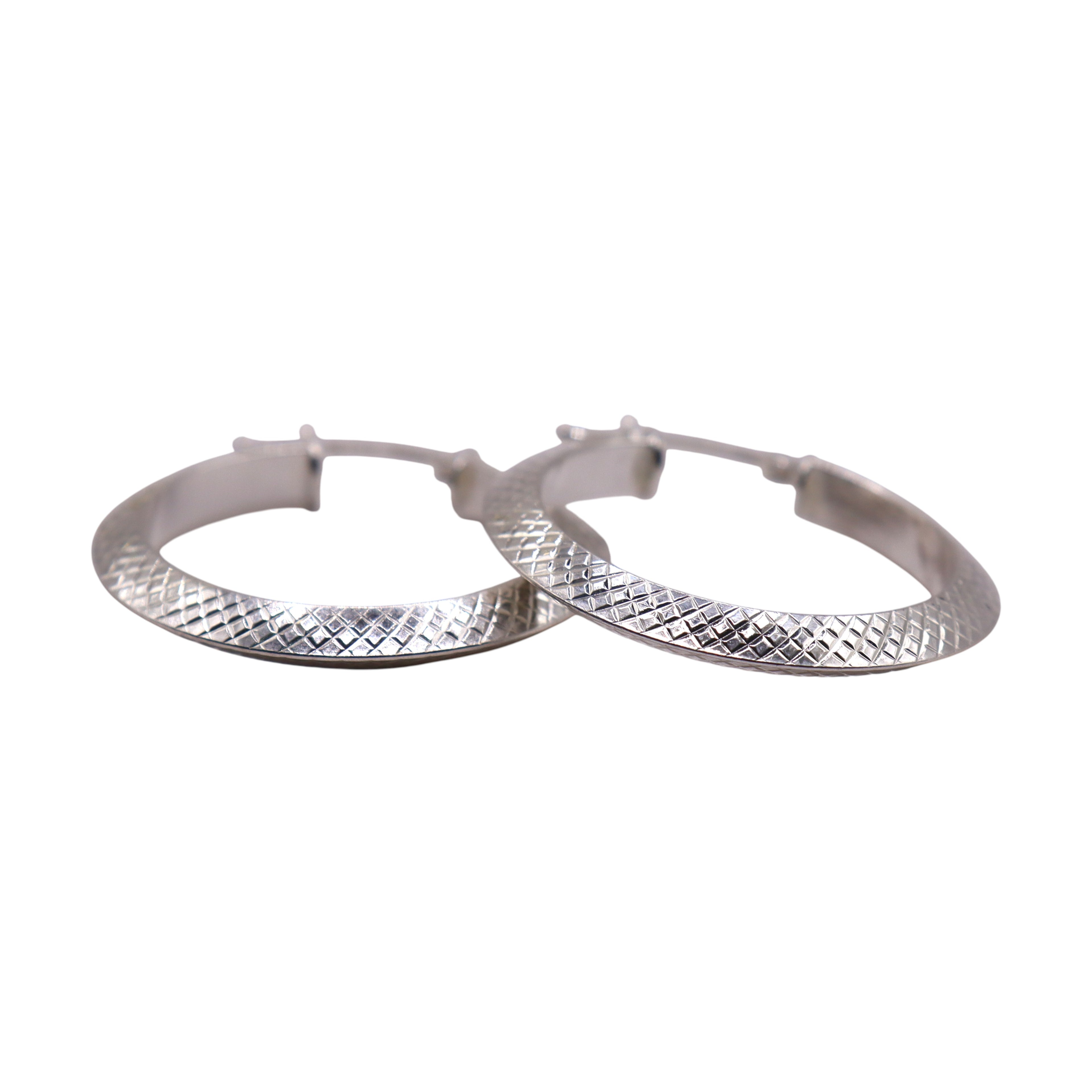 Aretes Arracada Textura Grabada Plata .925