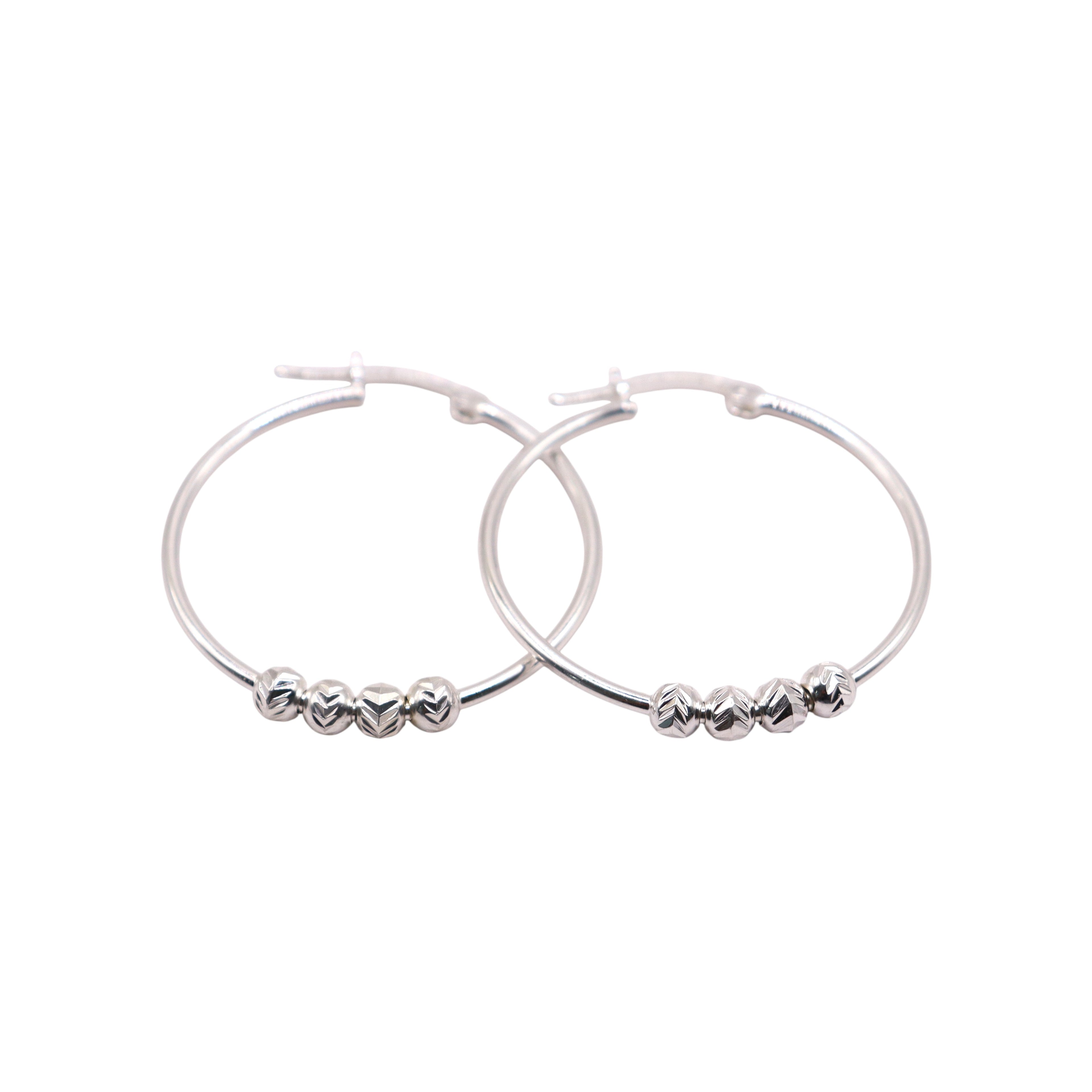 Aretes Arracada Con Esferas En Plata .925