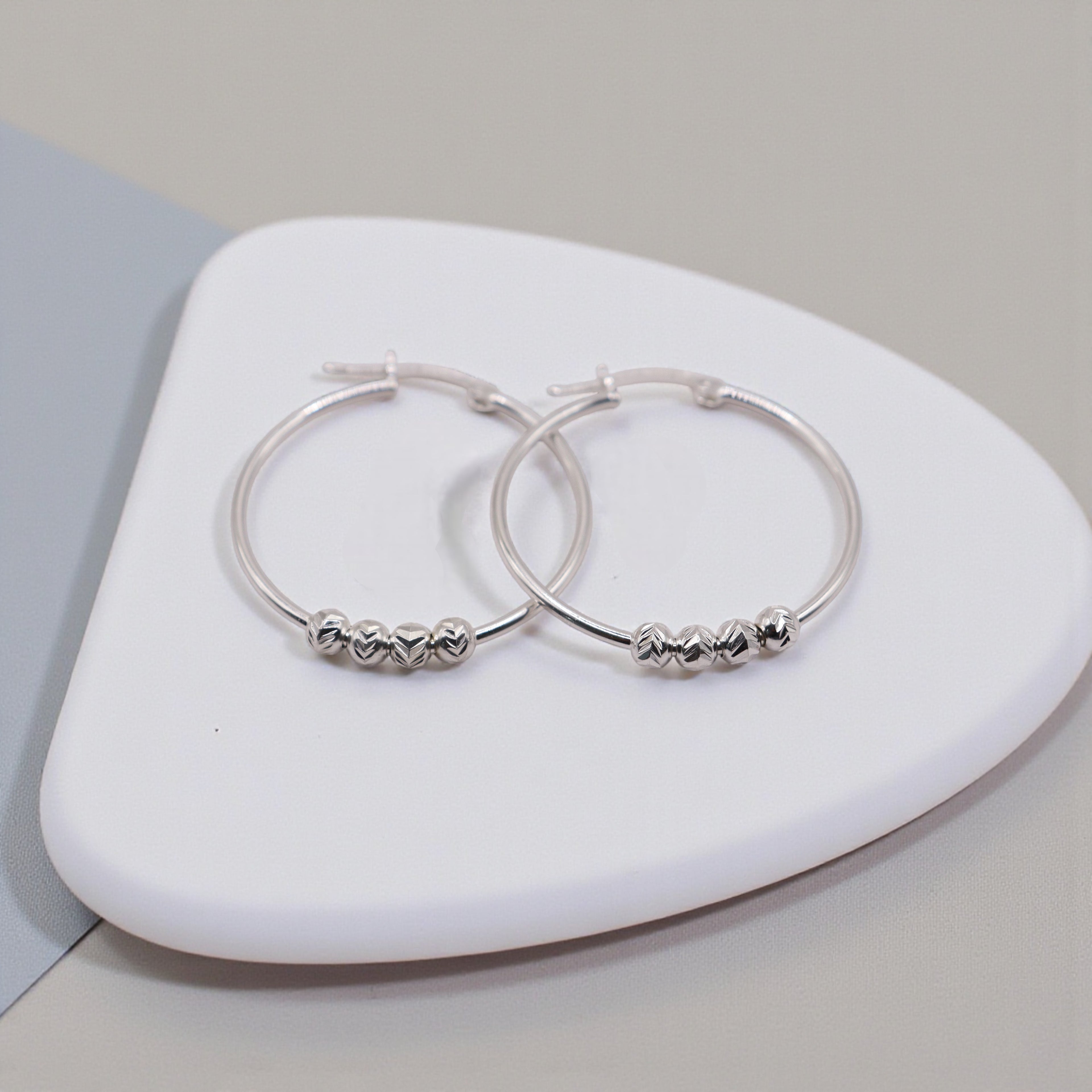 Aretes Arracada Con Esferas En Plata .925