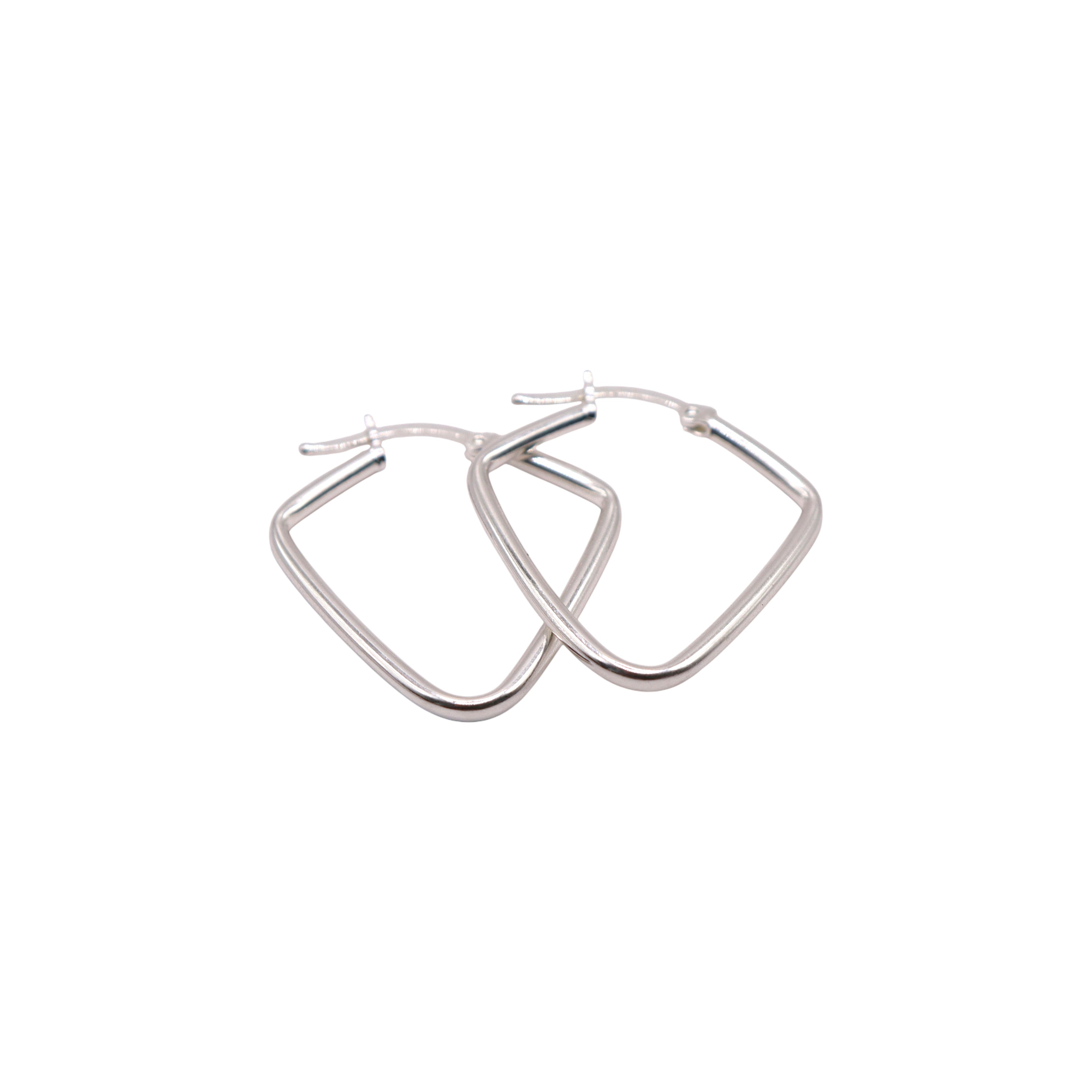 Aretes Tipo Arracada Rombo En Plata .925