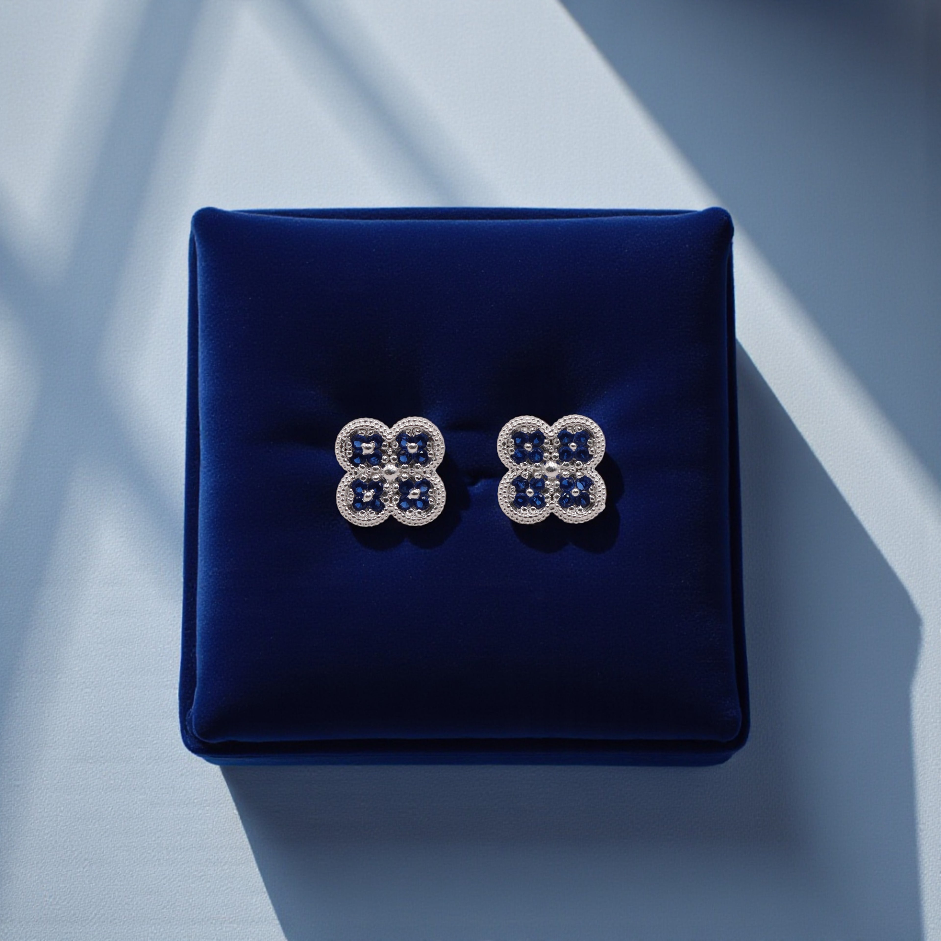 Aretes Trébol Plata .925 Con Circonia