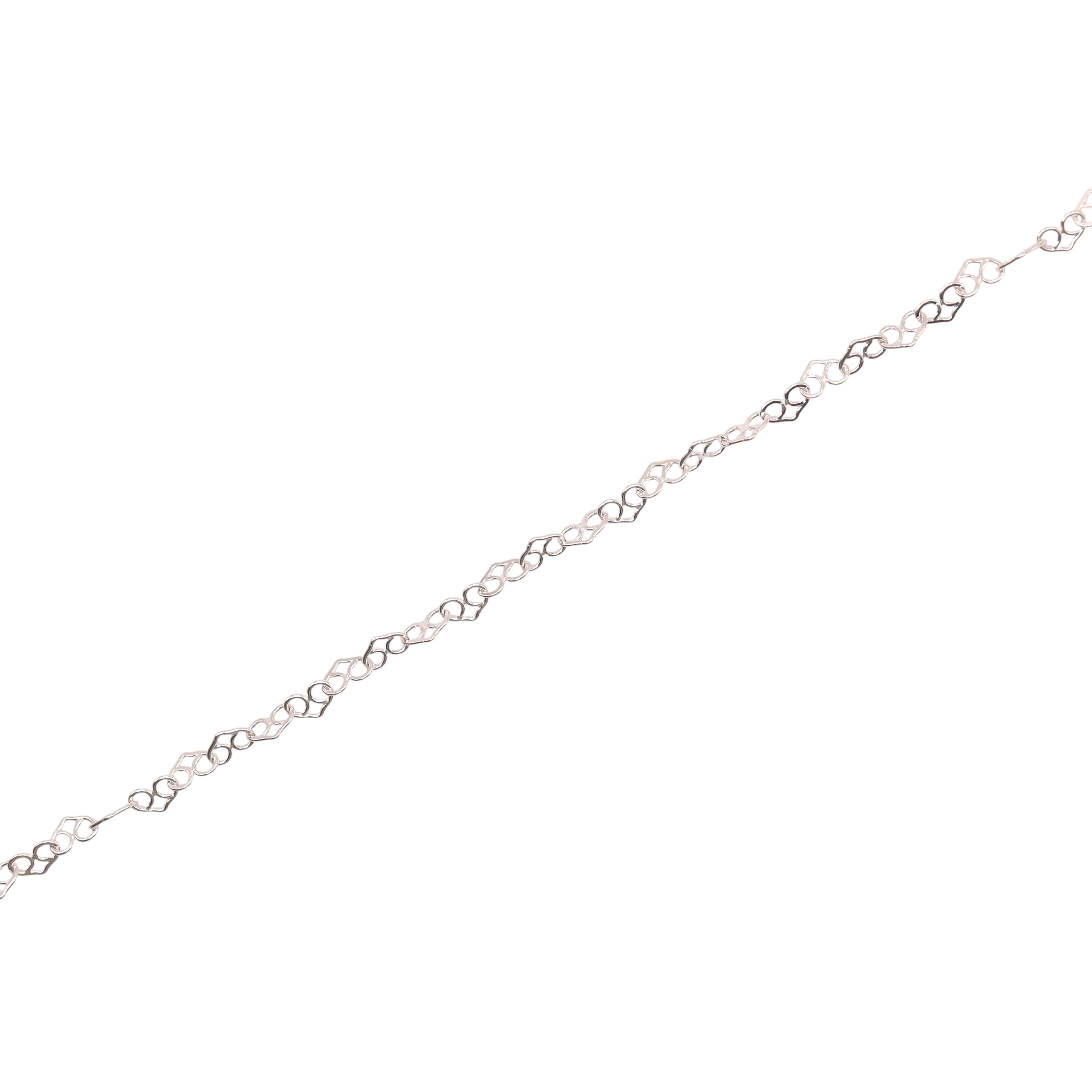 Pulsera De Corazones Plata .925  18 Cm