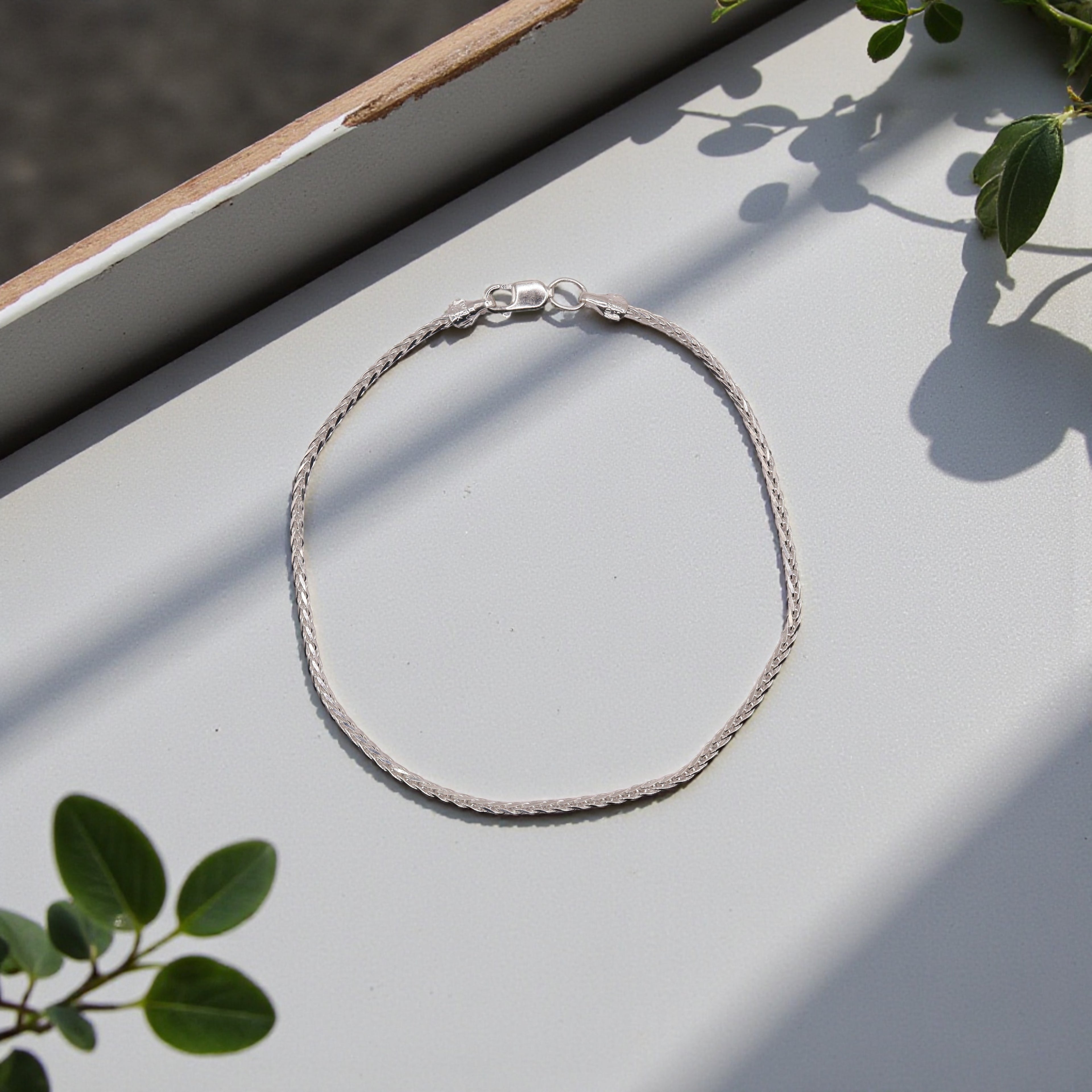 Pulsera Espiga Plata .925  18 Cm