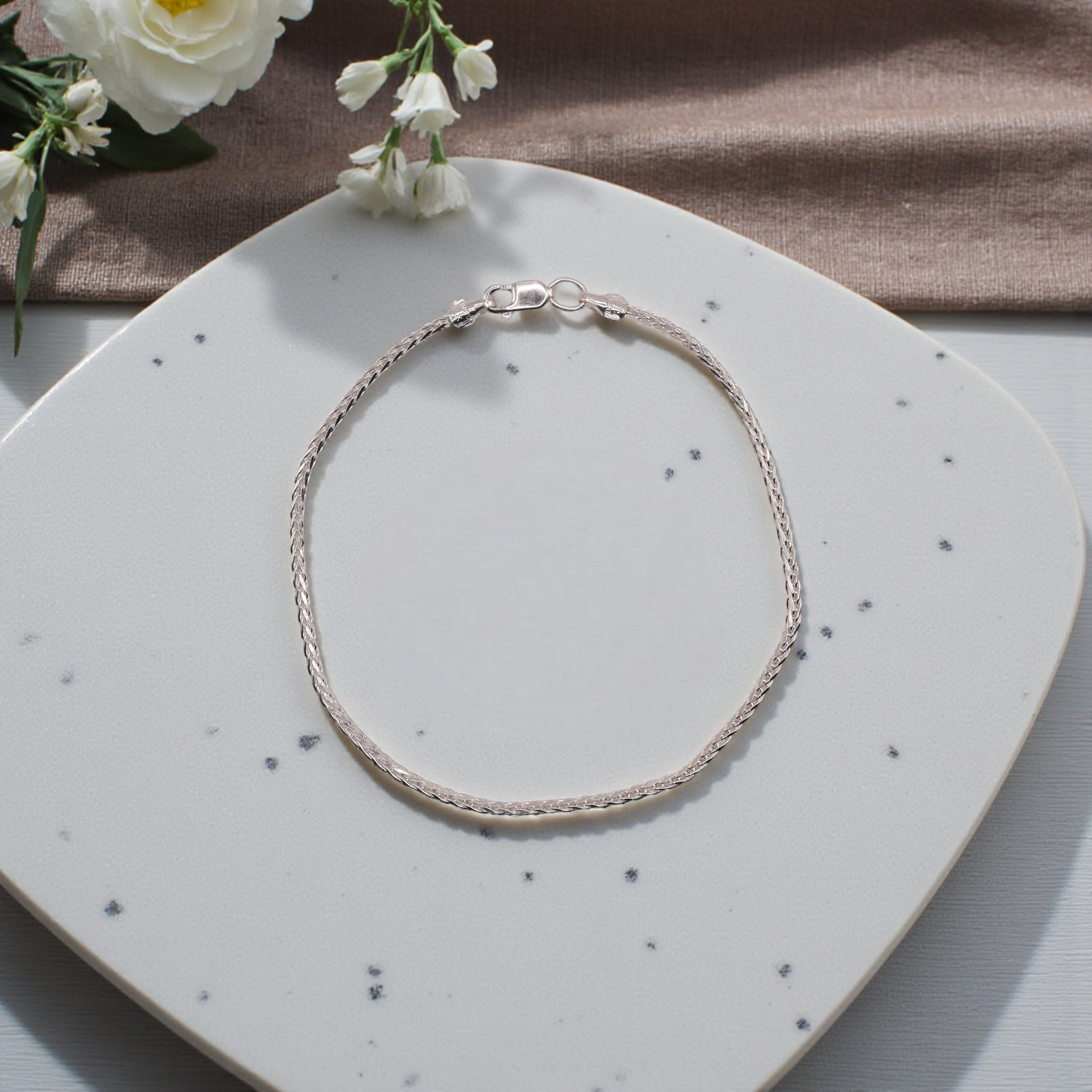 Pulsera Espiga Plata .925  18 Cm