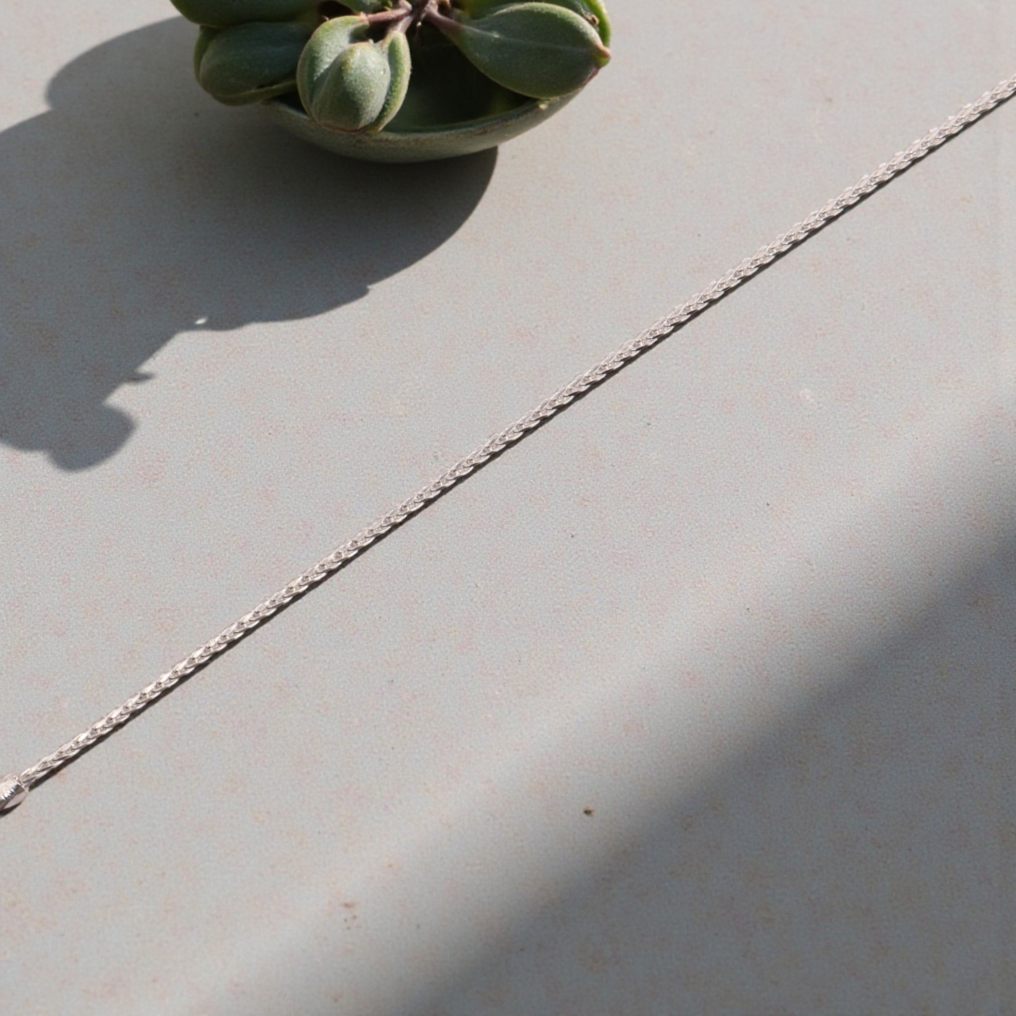 Pulsera Espiga Plata .925  18 Cm